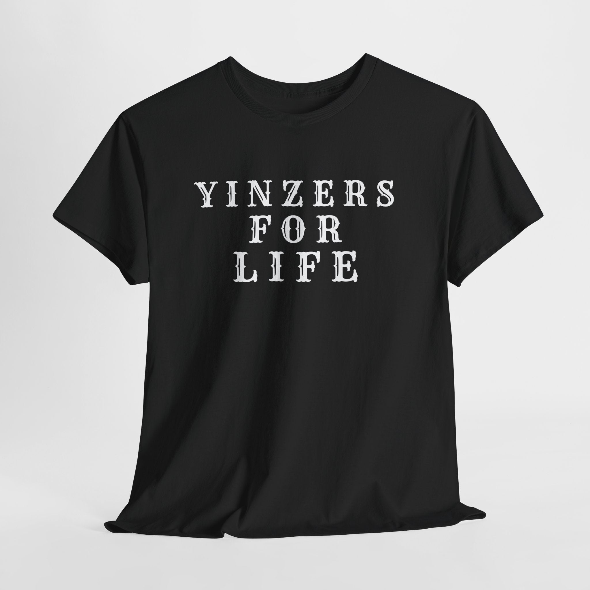 Yinzers For Life Classic White T‑Shirt - Plain Cotton Tee