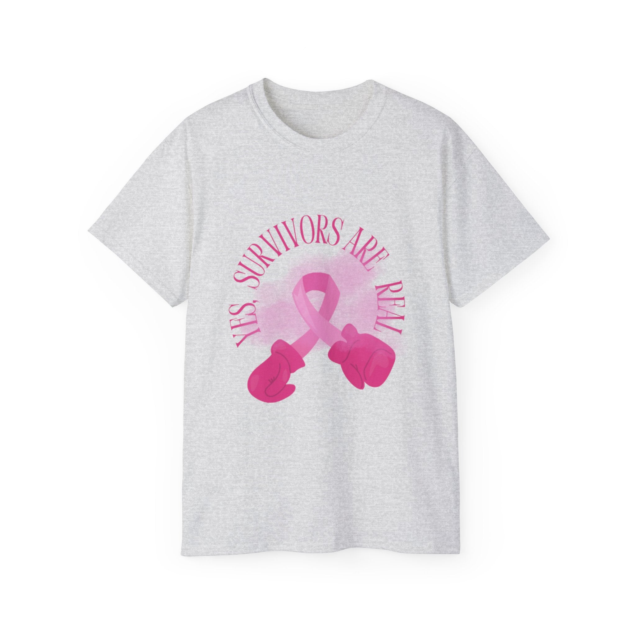 Breast Cancer Survivors Are Real T-Shirt — Pink Ribbon Boxing Gloves Tee