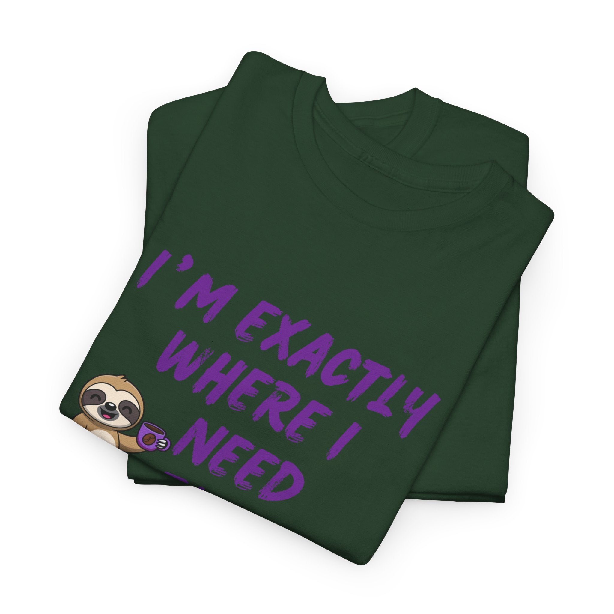 Sloth "I'm Exactly Where I Need to Be" Graphic Tee