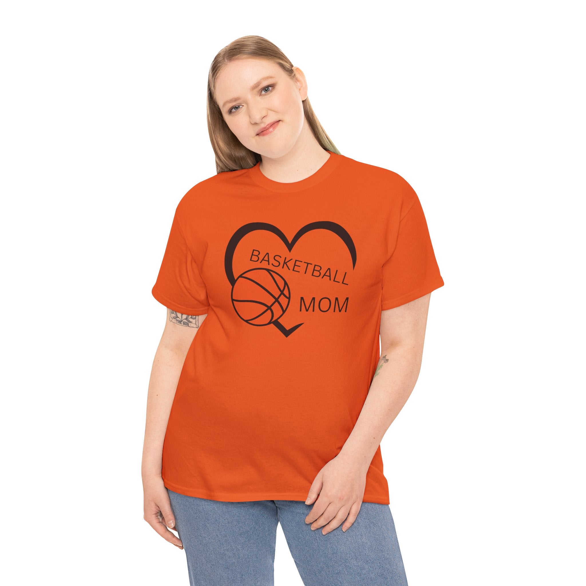 Basketball Mom T-Shirt – Heart & Basketball Design