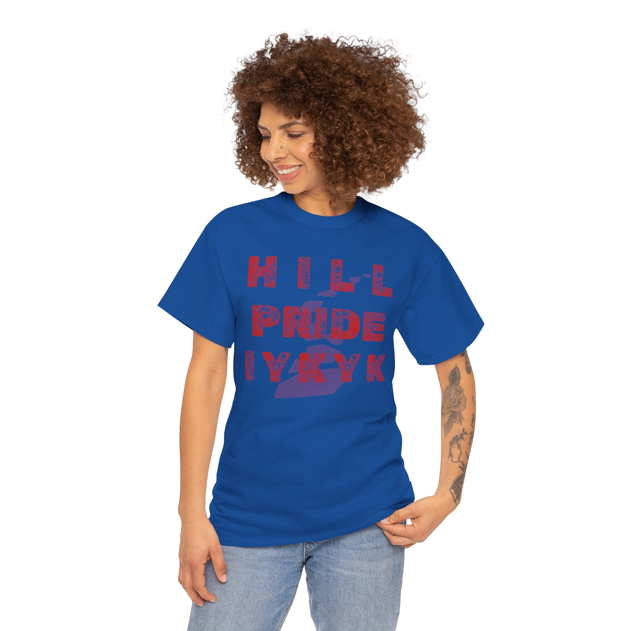 Hill Pride Cobblestone Road Graphic Tee — Red Brick Path Text Design