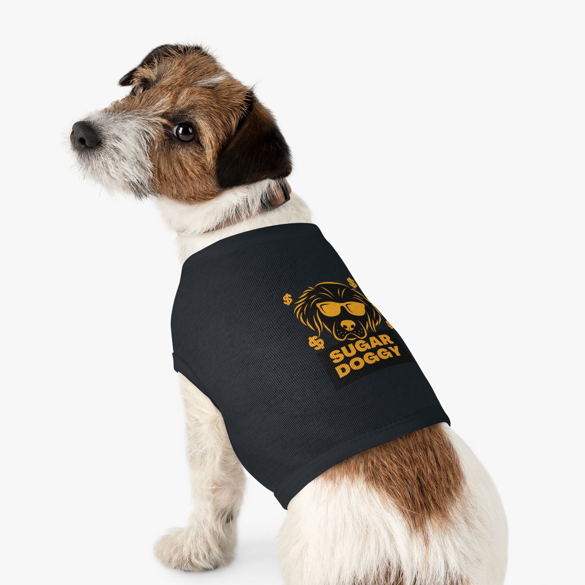 Sugar Doggy Pet Tank Top — Funny Dog Tee with Sunglasses & Dollar Sign Design