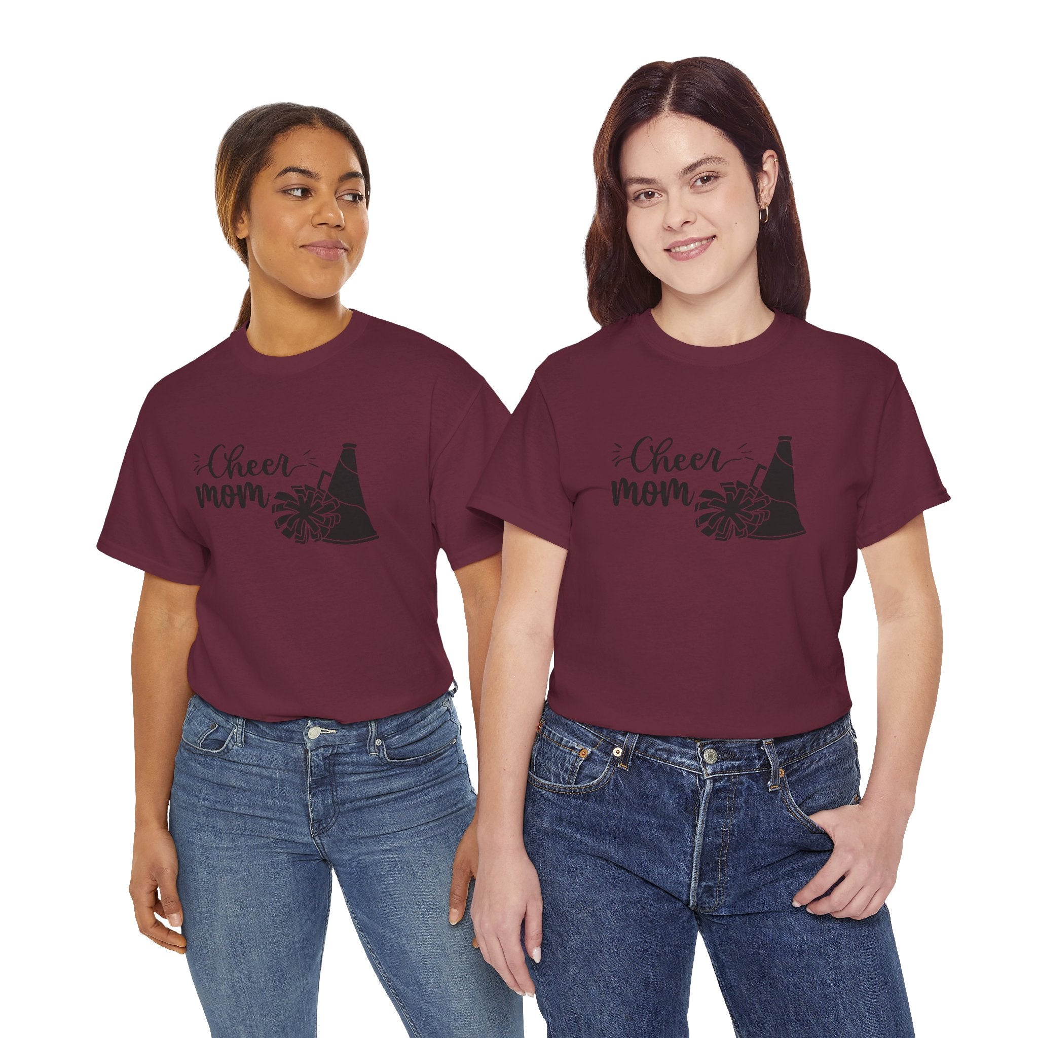Cheer Mom T-Shirt — Pom Pom & Megaphone Mom Tee