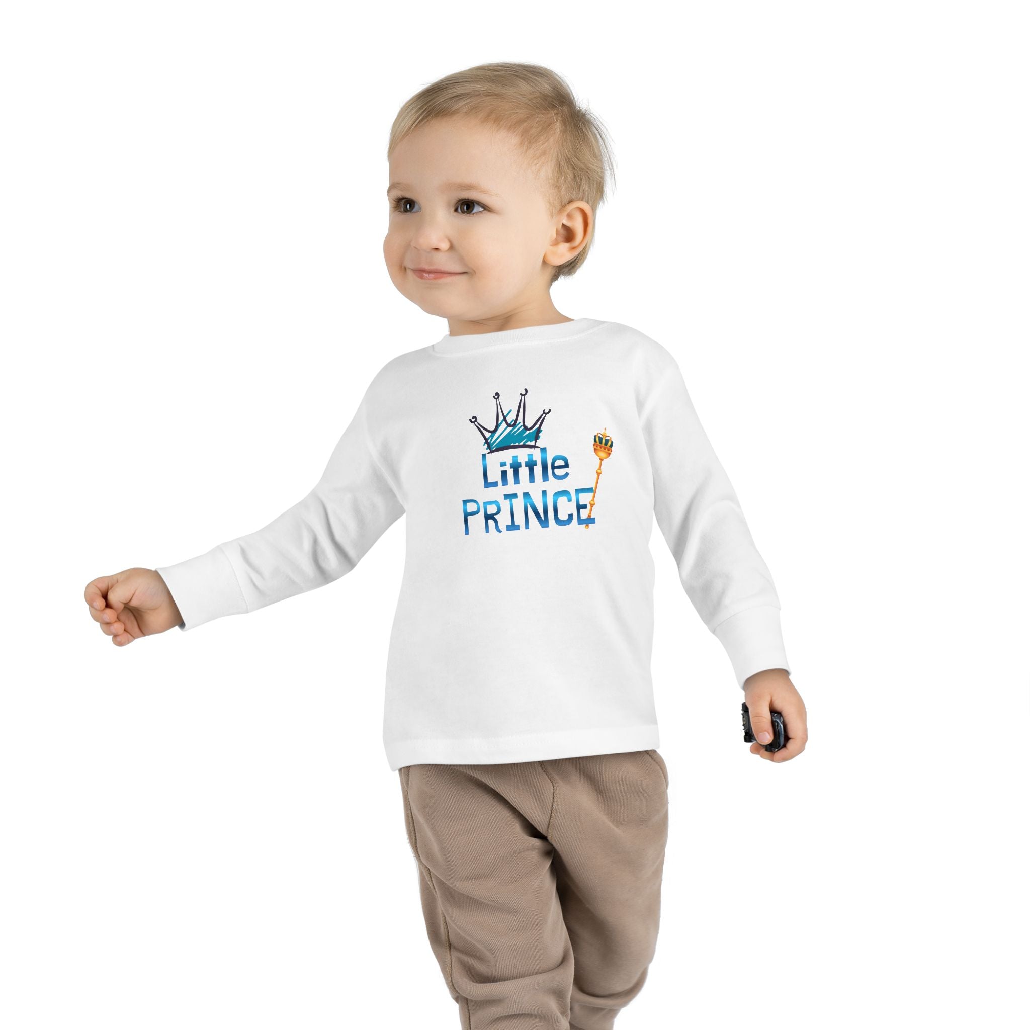 Little Prince Toddler Long Sleeve Tee — Cute Crown Design