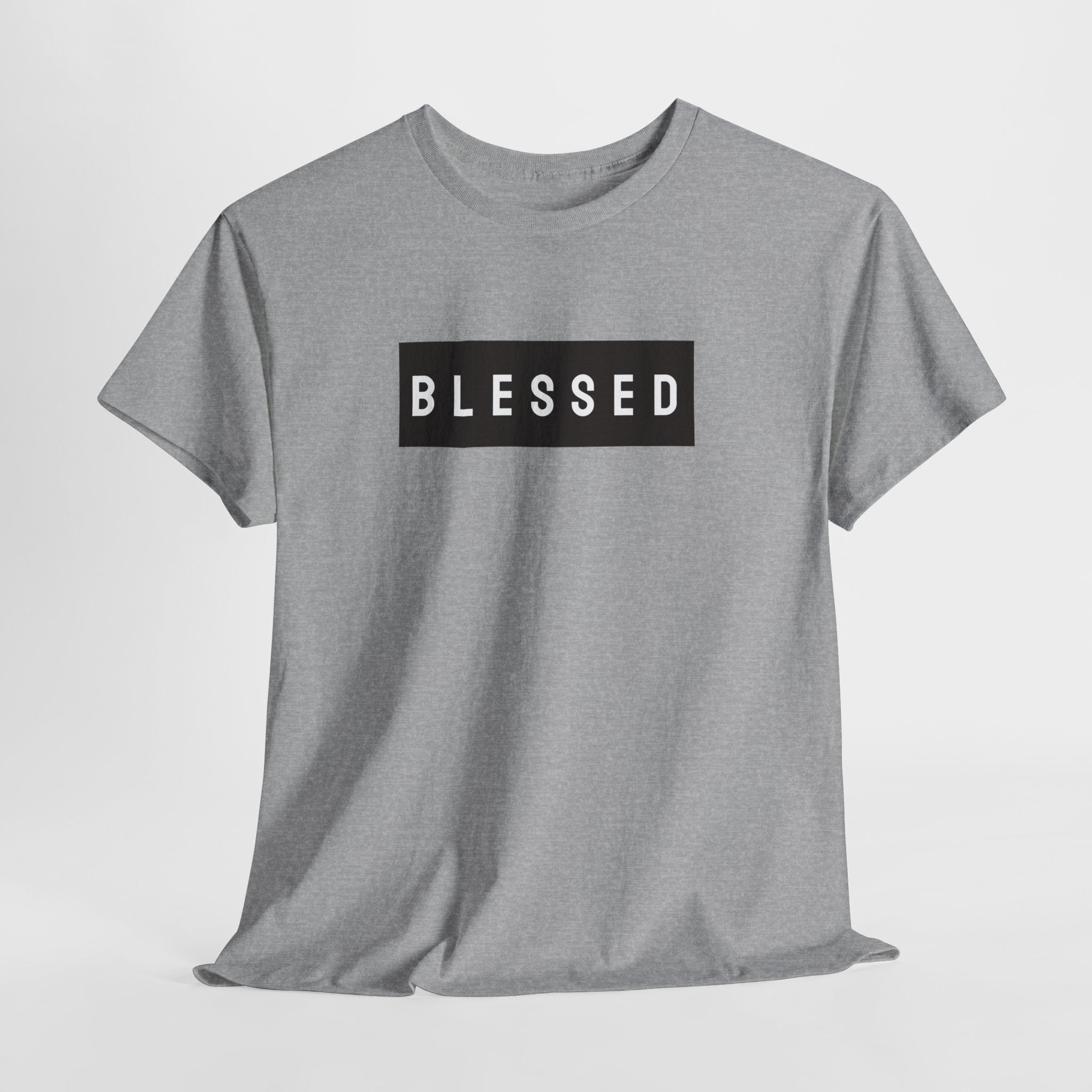 Blessed Box Logo T‑Shirt — Minimal Faith Graphic Tee
