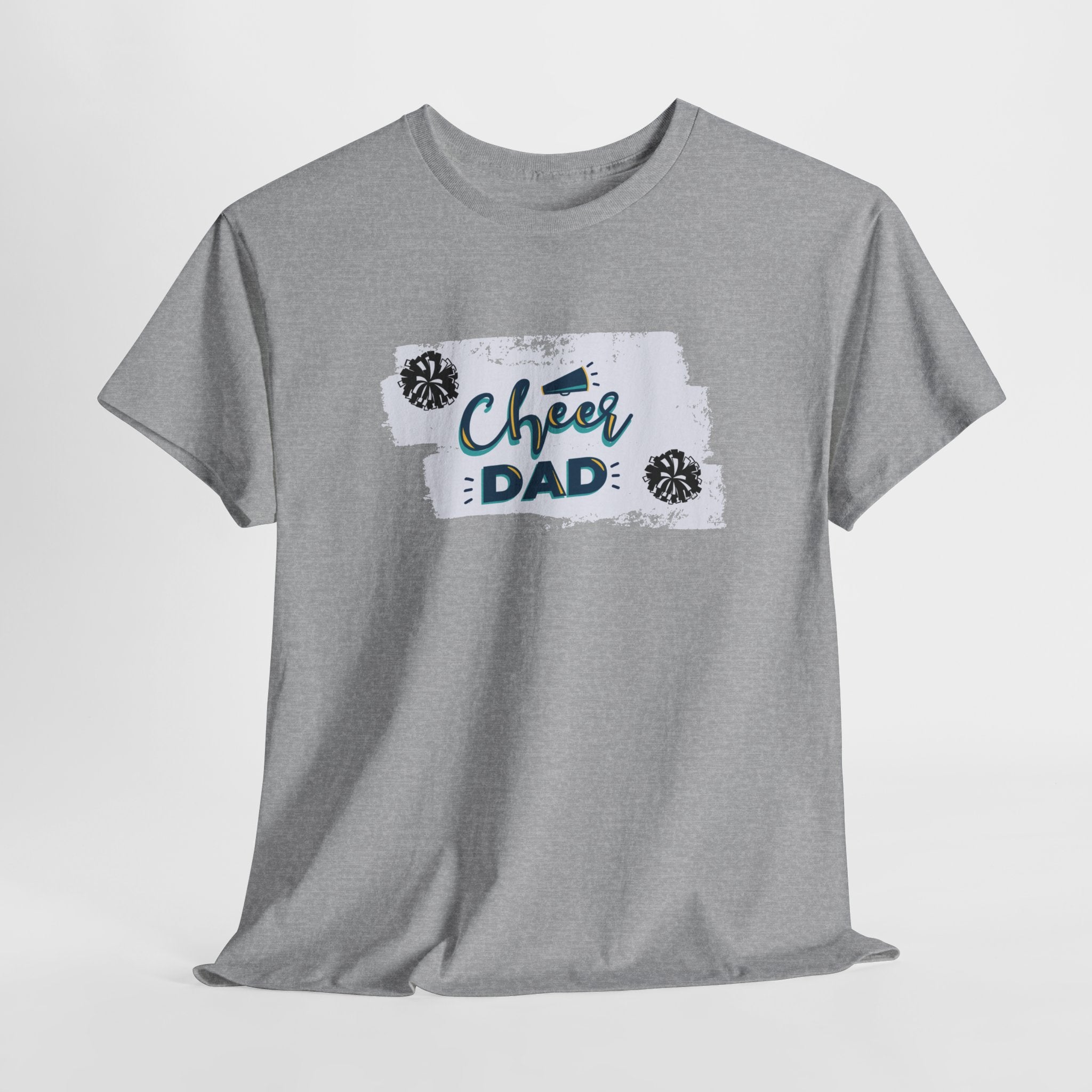 Cheer Dad T-Shirt — Cheerleading Dad Tee with Pom-Poms, Father's Day Gift