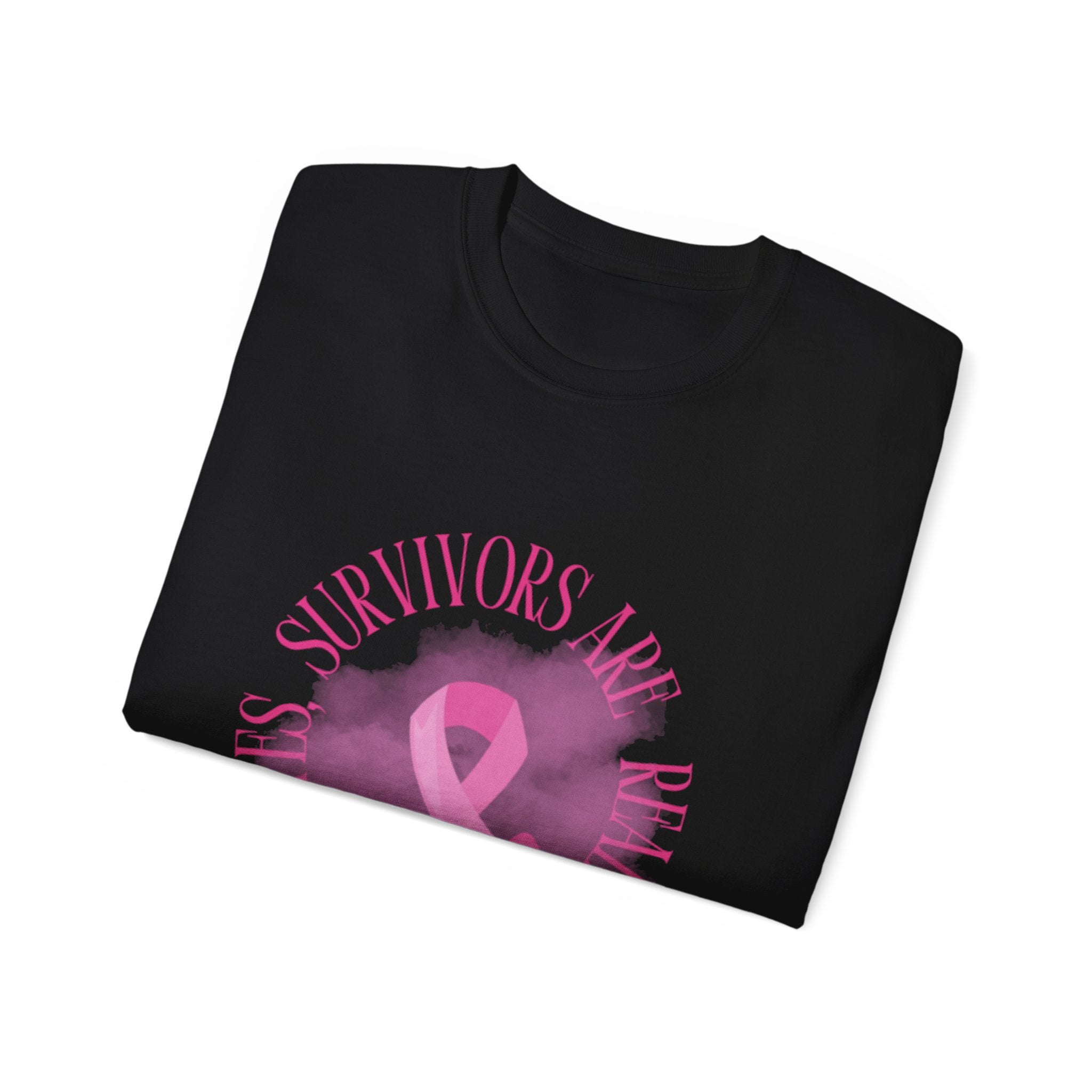 Breast Cancer Survivors Are Real T-Shirt — Pink Ribbon Boxing Gloves Tee