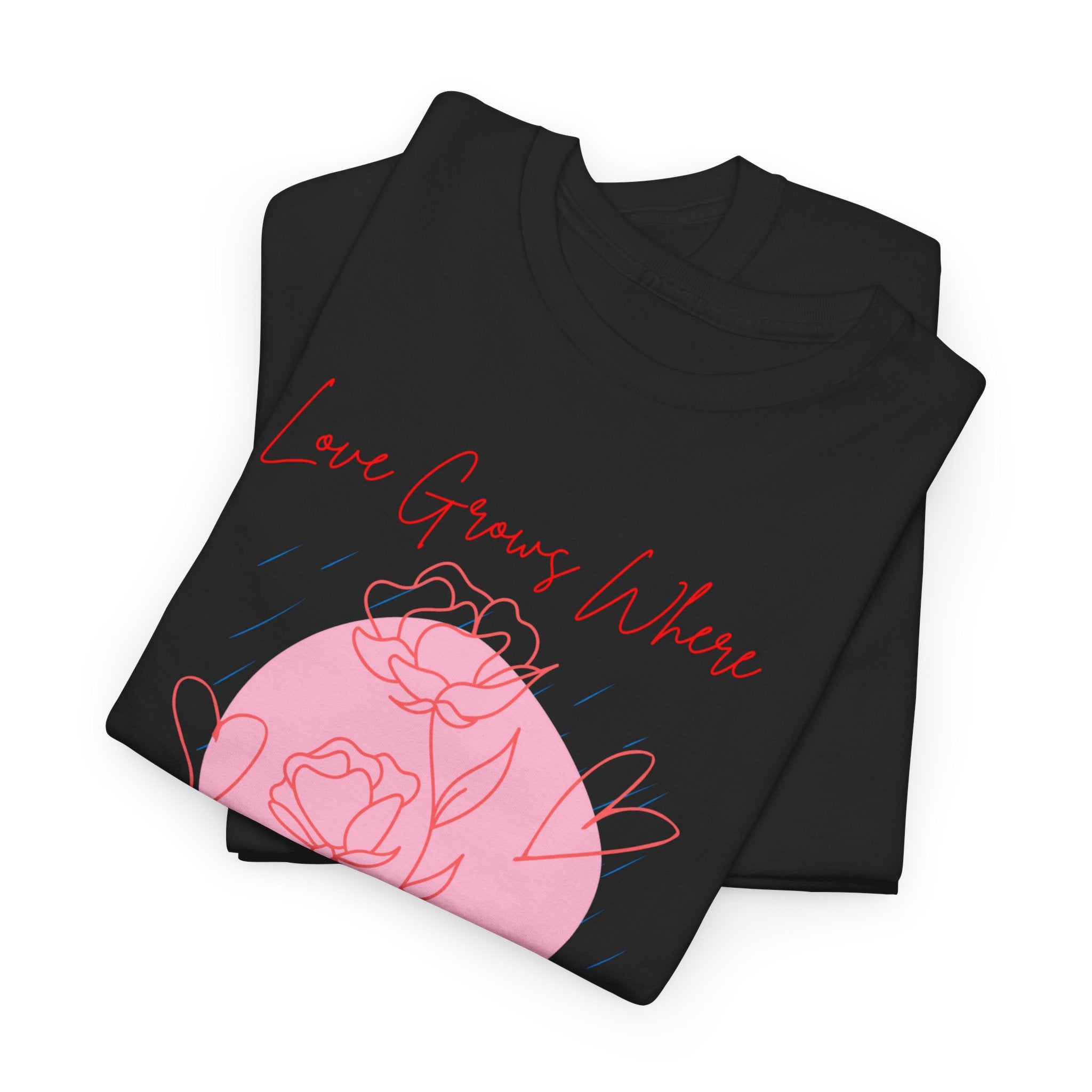 Rose Moon Graphic Tee — "Love Grows Where It’s Watered"