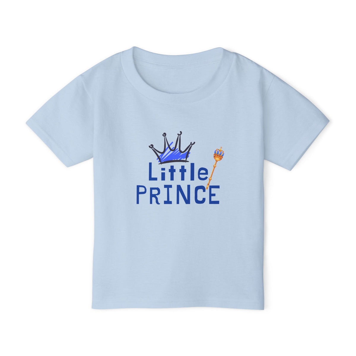 Toddler T-Shirt — “Little Prince” Blue Crown Cute Kids Tee
