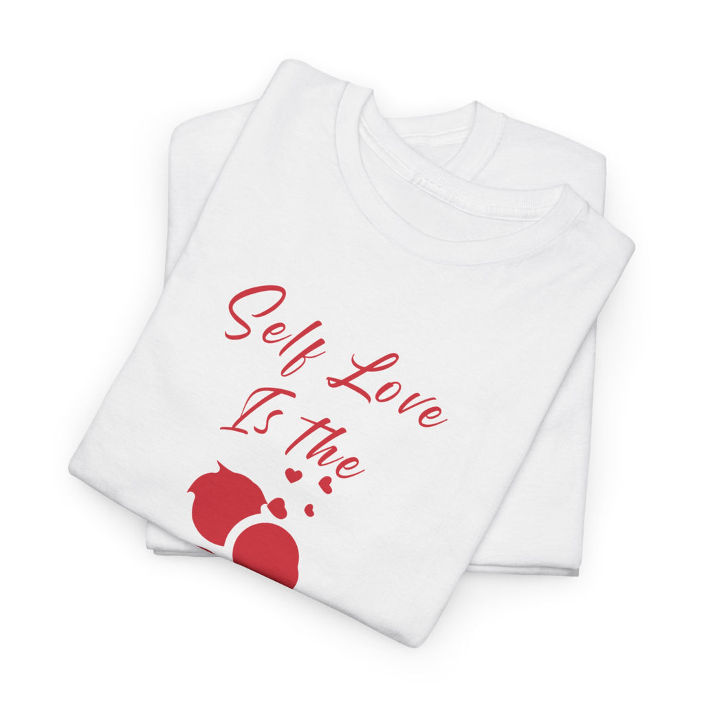 T-Shirt — "Self Love Is The Real Flex" Romantic Couple Graphic Tee