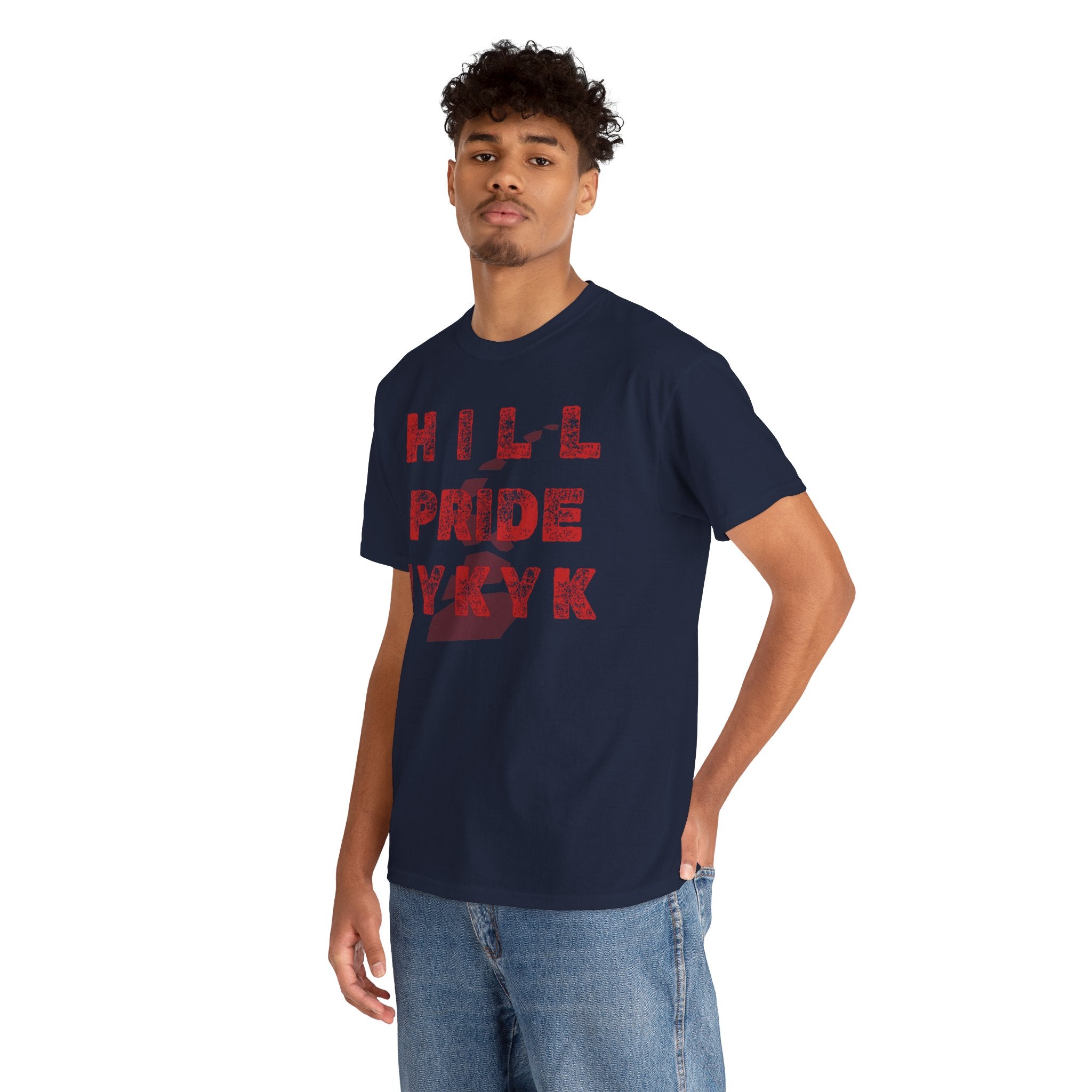 Hill Pride Cobblestone Road Graphic Tee — Red Brick Path Text Design