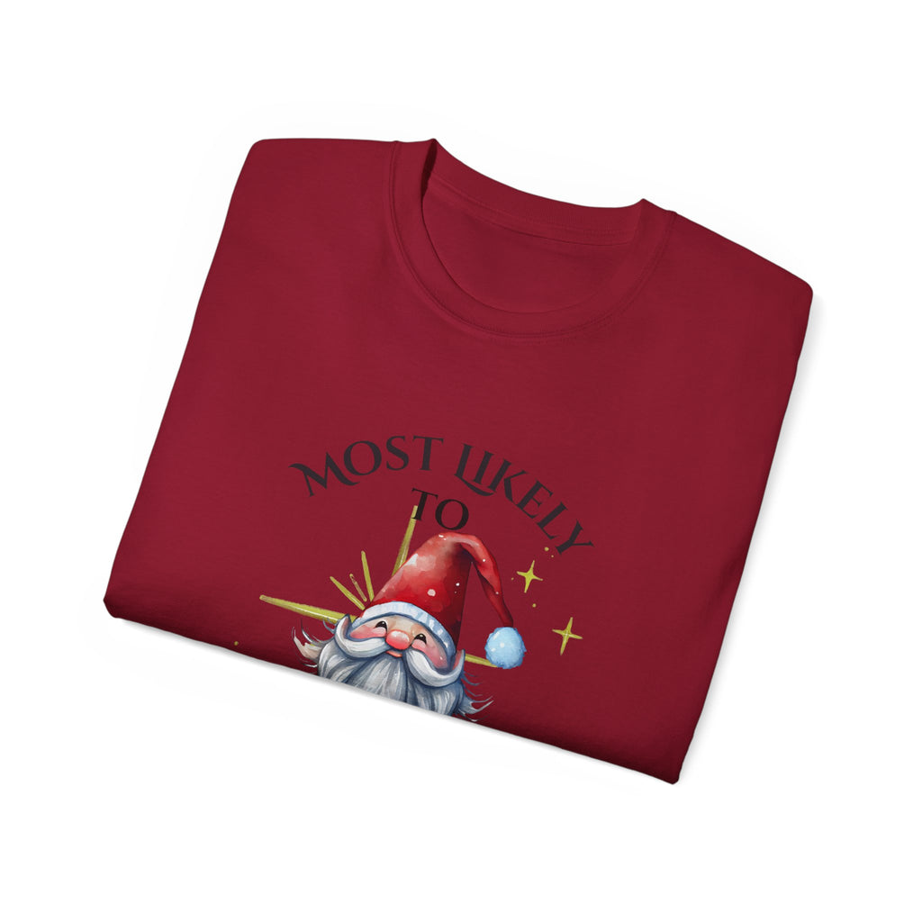 Most Likely to Make a To-Go Plate, Funny Holiday T-Shirt, Unisex Christmas Tee, Gift for Foodies, Festive Apparel