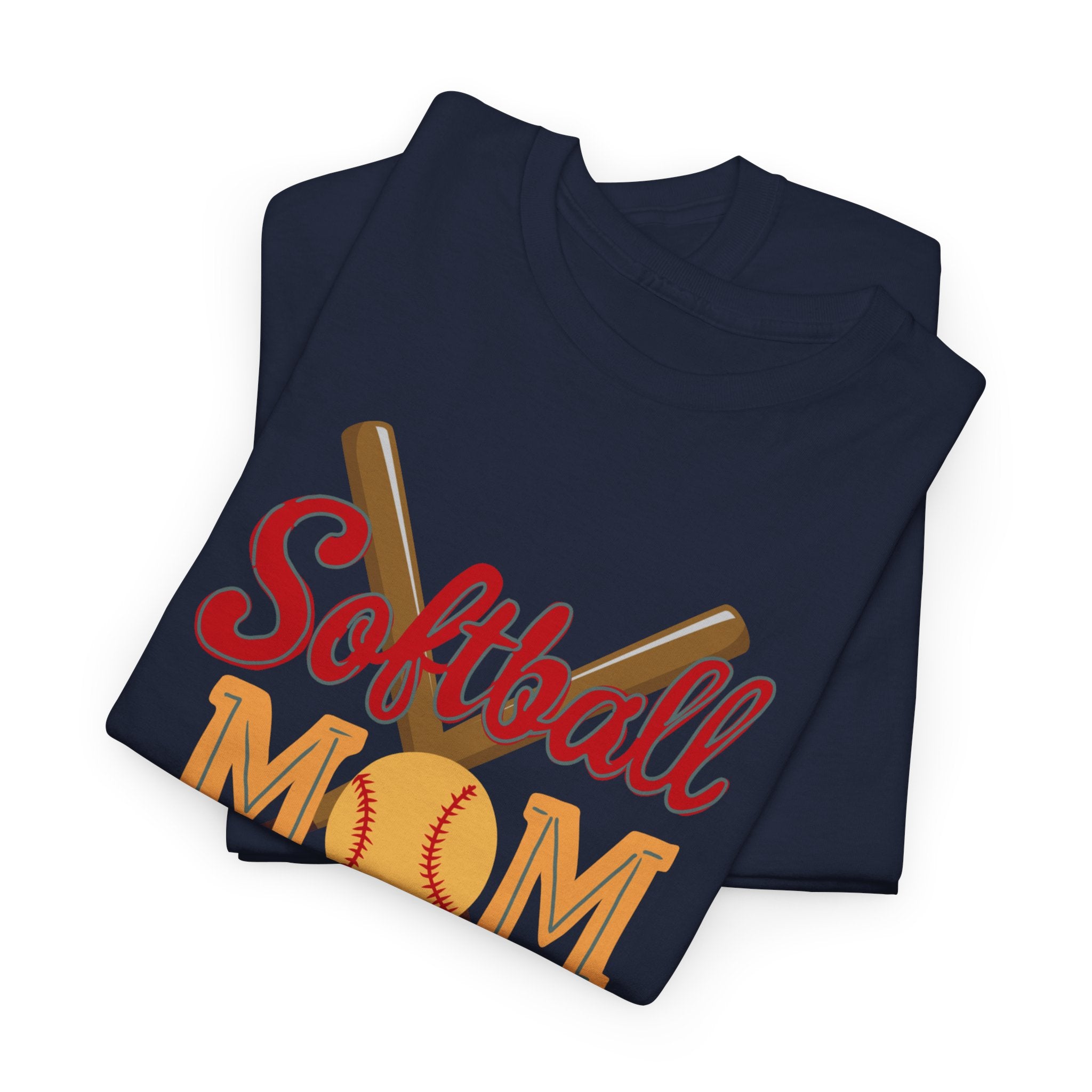Softball Mom T‑Shirt — Retro Crossed Bats & Ball Tee for Proud Moms