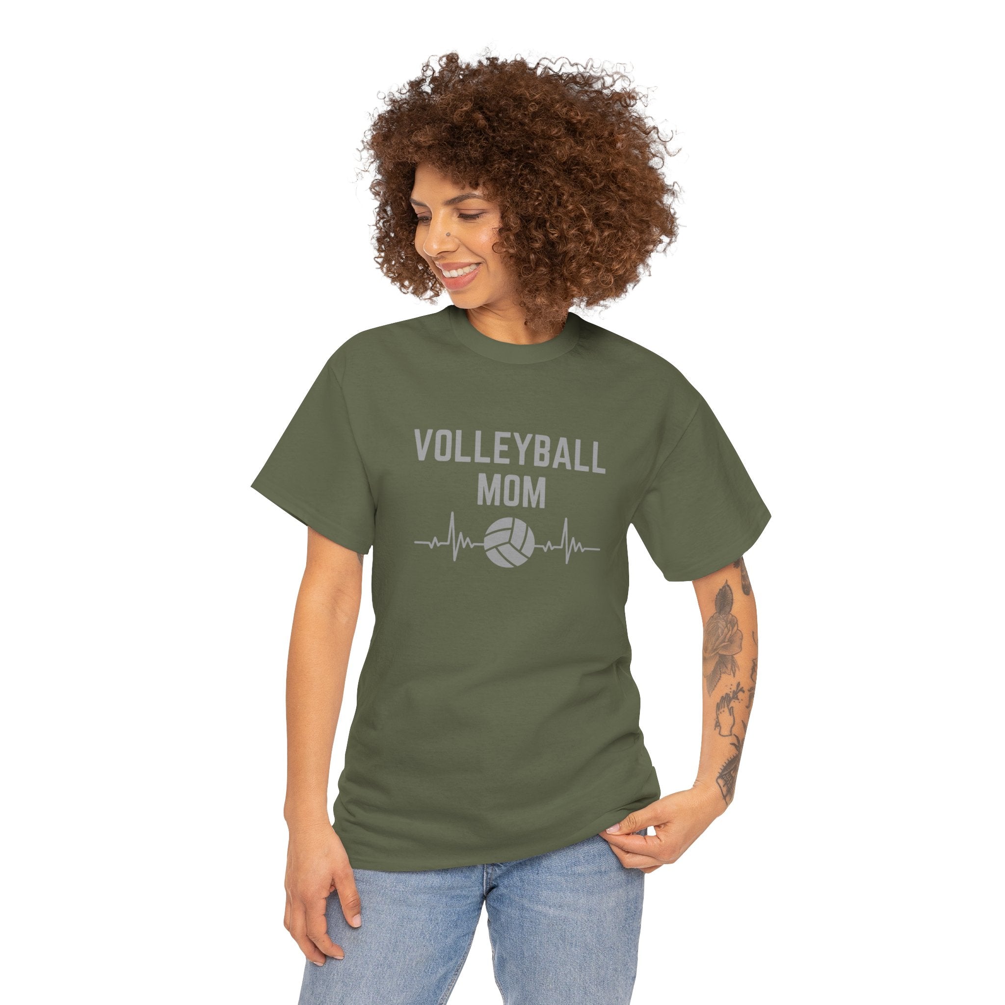 Volleyball Mom T-Shirt — Heartbeat Volleyball Tee for Proud Moms