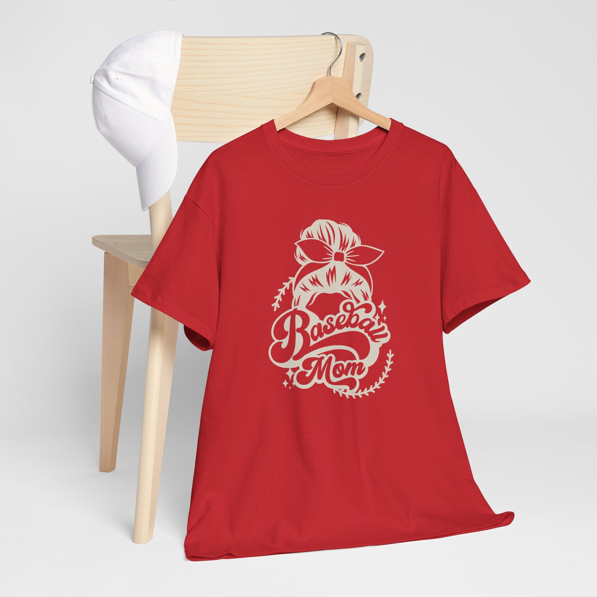 Baseball Mom Tee — Messy Bun Graphic Shirt for Proud Baseball Moms
