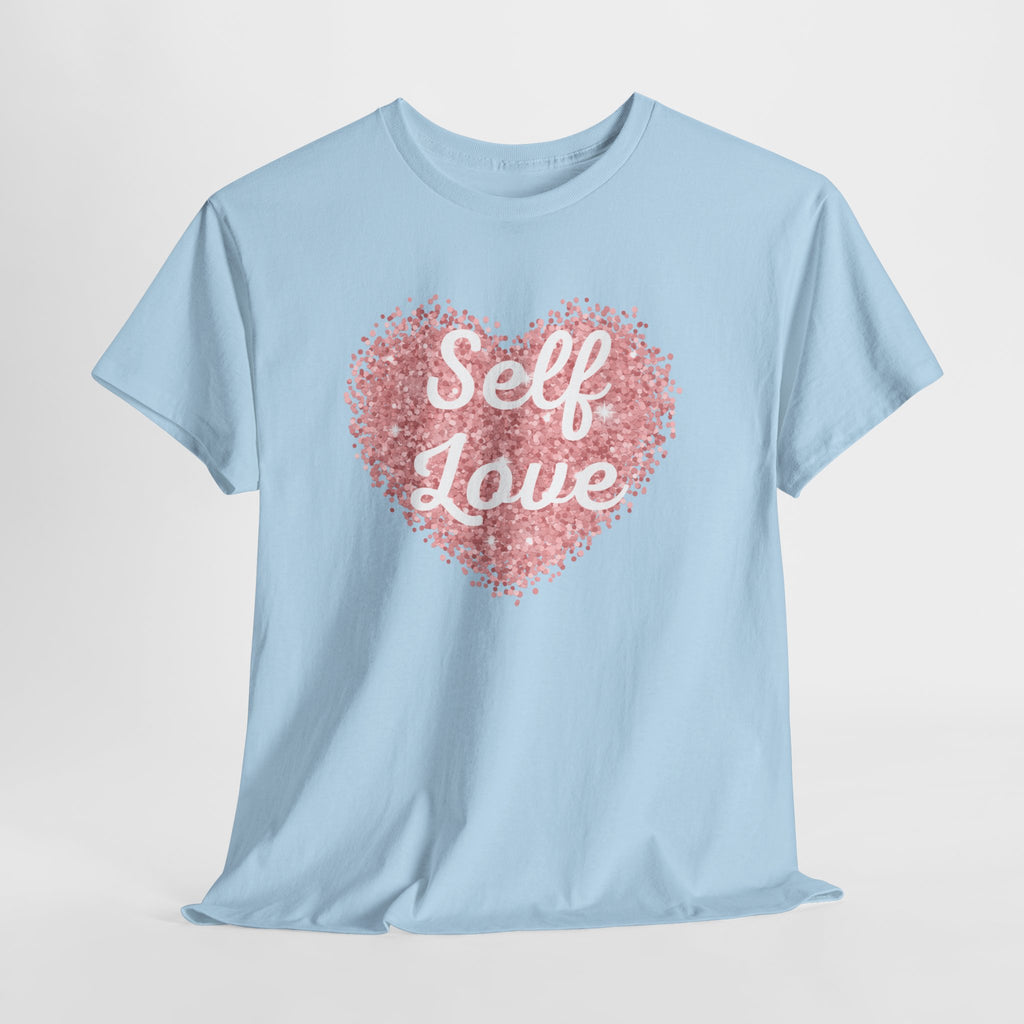 Self Love Tee — Pink Heart Mental Health Awareness Shirt