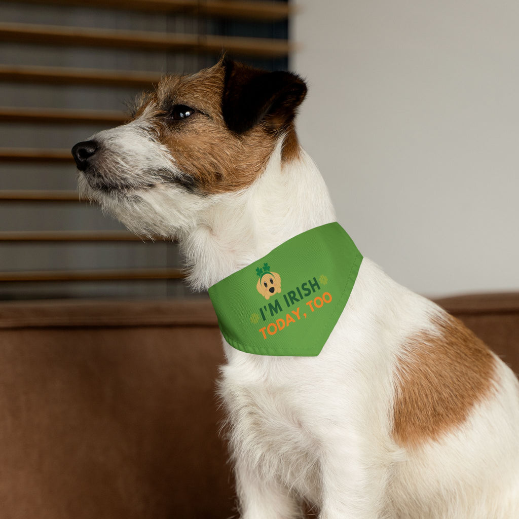 Pet Bandana — “I'm Irish today, too” Green Dog Bandana Collar