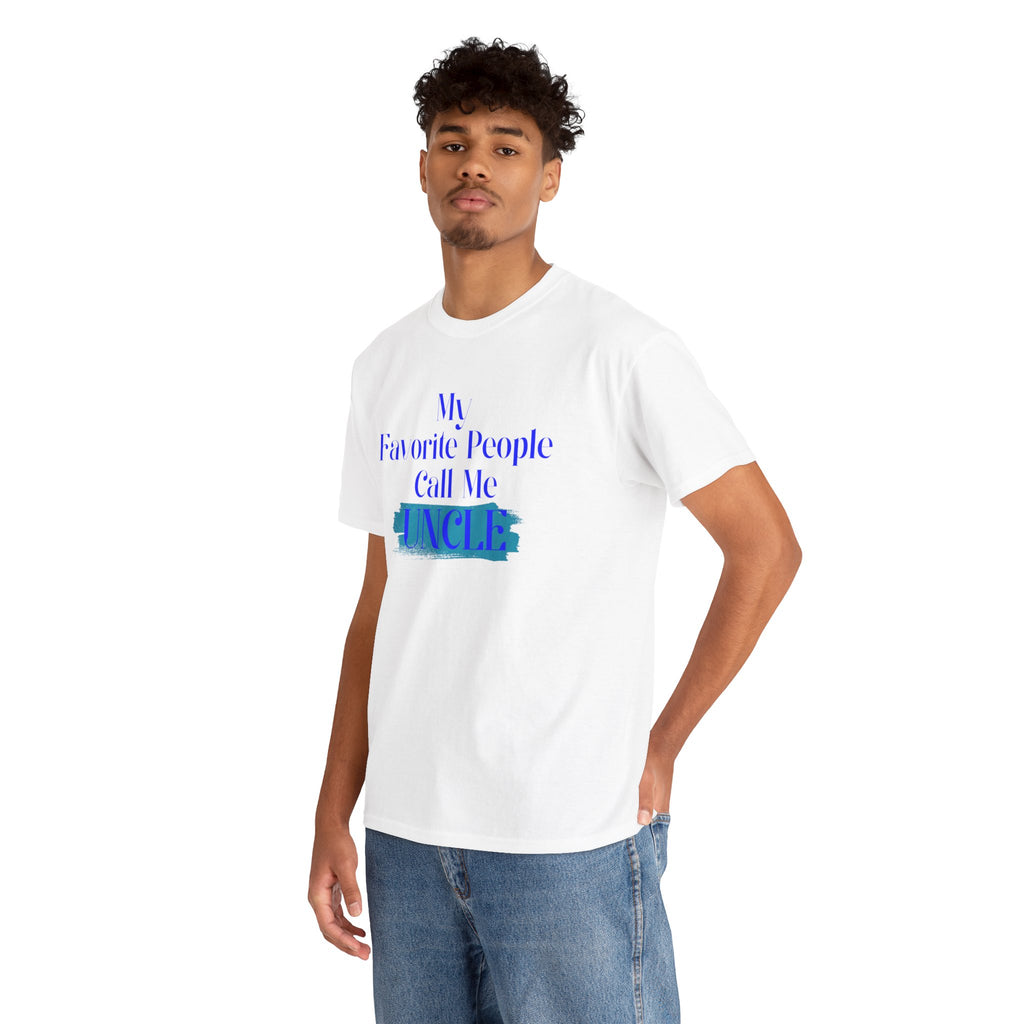 Uncle T‑Shirt — "My Favorite People Call Me UNCLE" Blue Brushstroke Tee