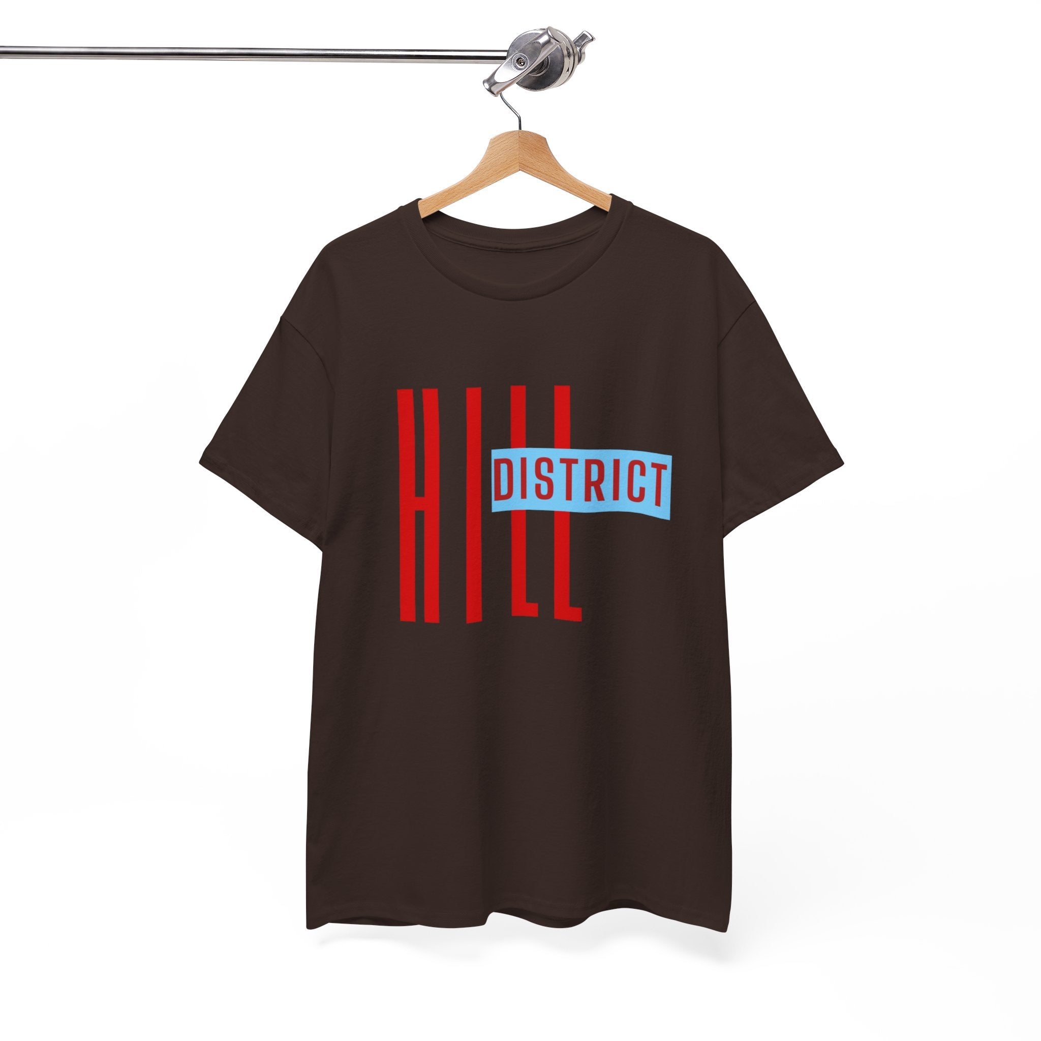 Hill District T-Shirt — Retro Red & Blue 'DISTRICT' Graphic Tee