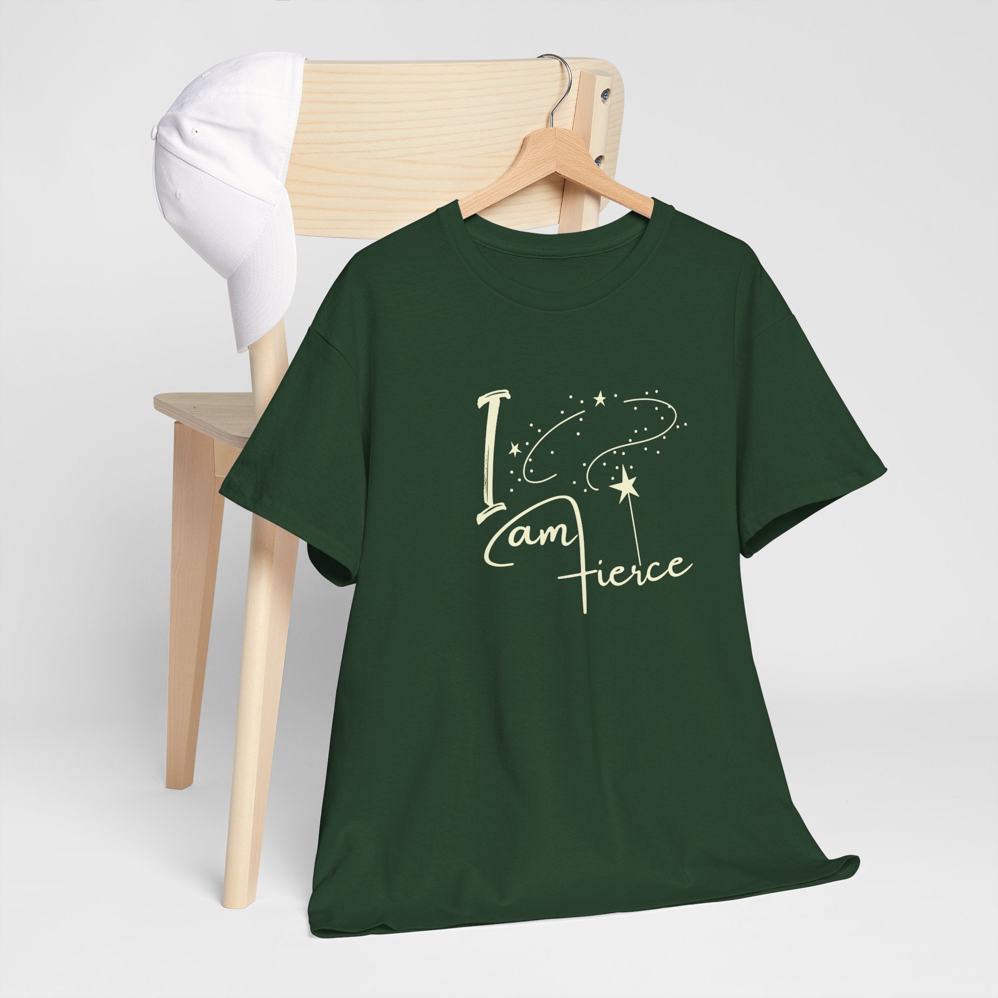 I Am Fierce Graphic Tee — Pink Starry Feminine T‑Shirt