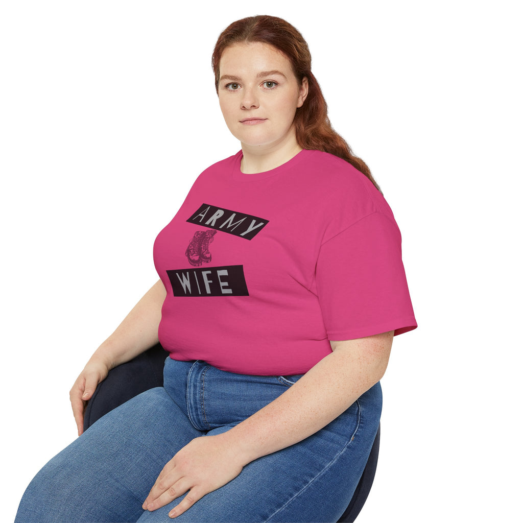 Army Wife T‑Shirt — Military Wife Tee with Combat Boot Graphic