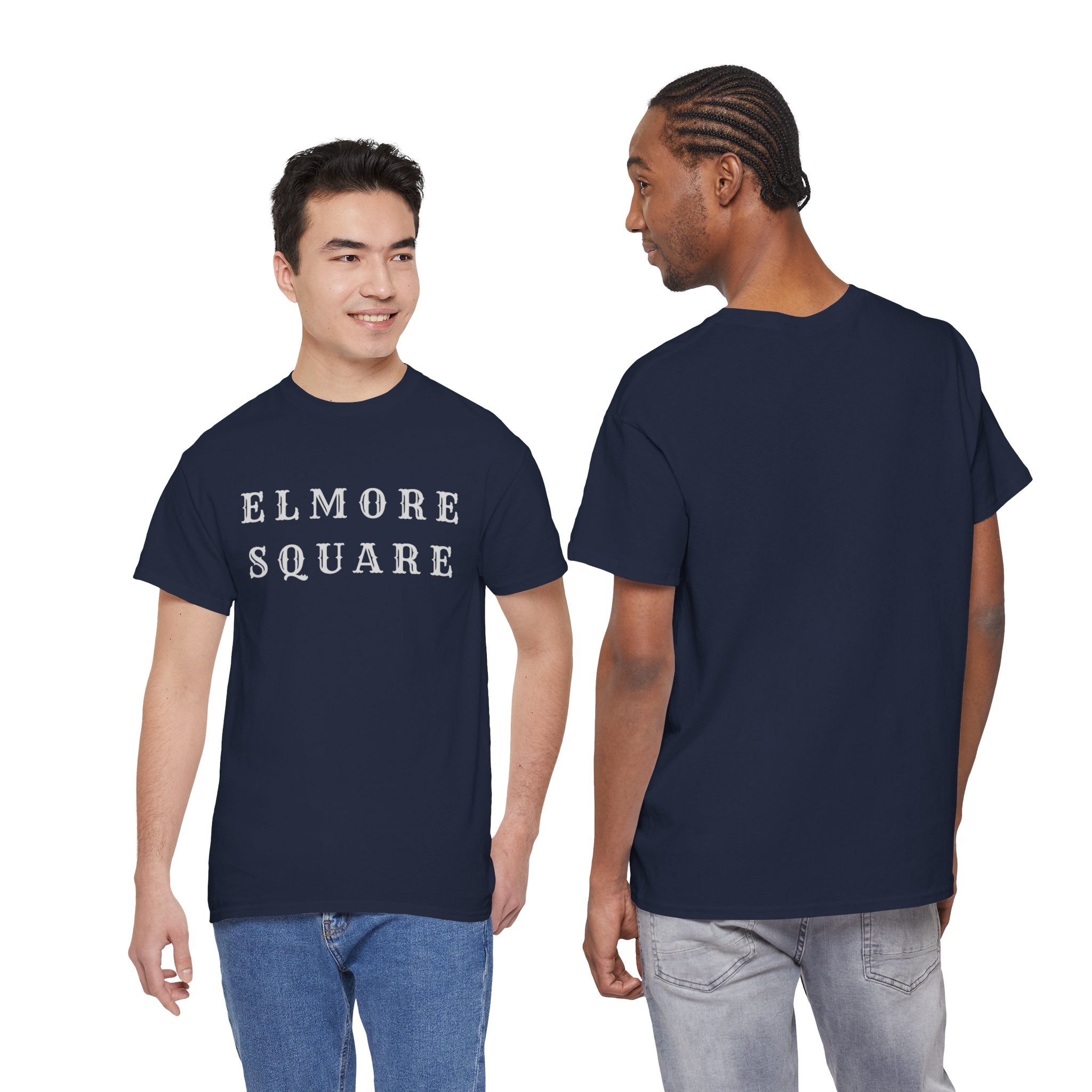 Elmore Square Vintage Lettering T‑Shirt — Retro City Name Tee