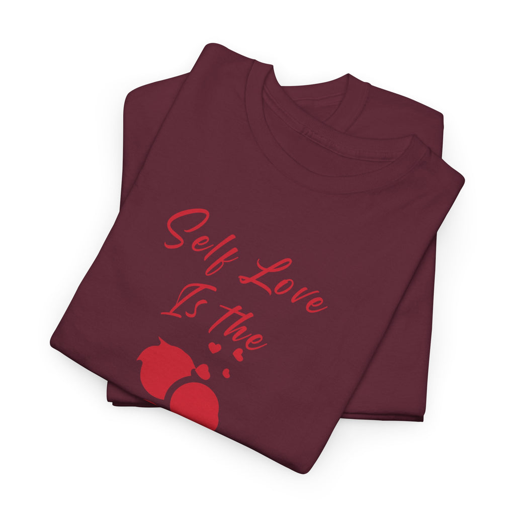 T-Shirt — "Self Love Is The Real Flex" Romantic Couple Graphic Tee