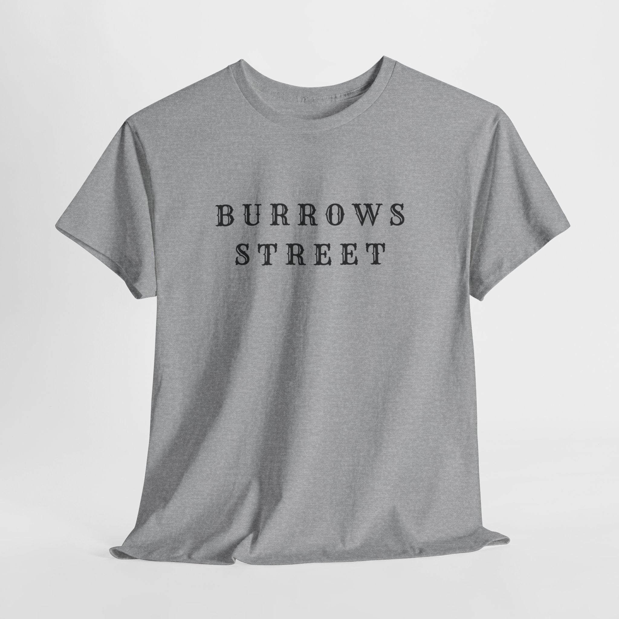 Burrows Street T‑Shirt — Minimalist Vintage Lettering Tee