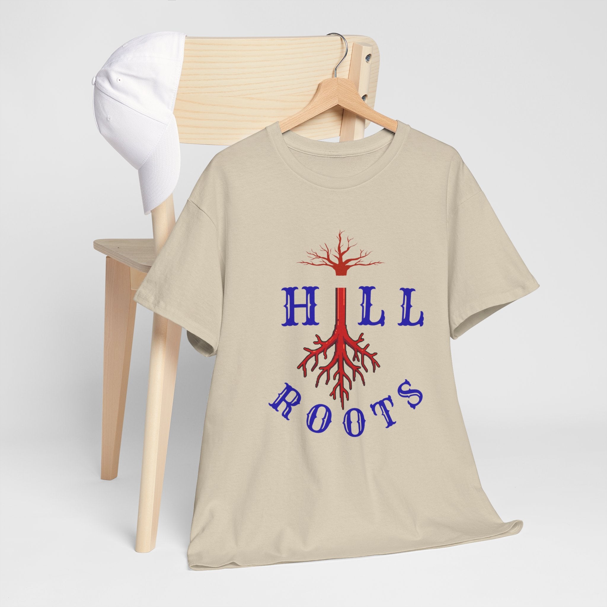 T-Shirt — Hill Roots Logo Tee (red tree roots graphic)