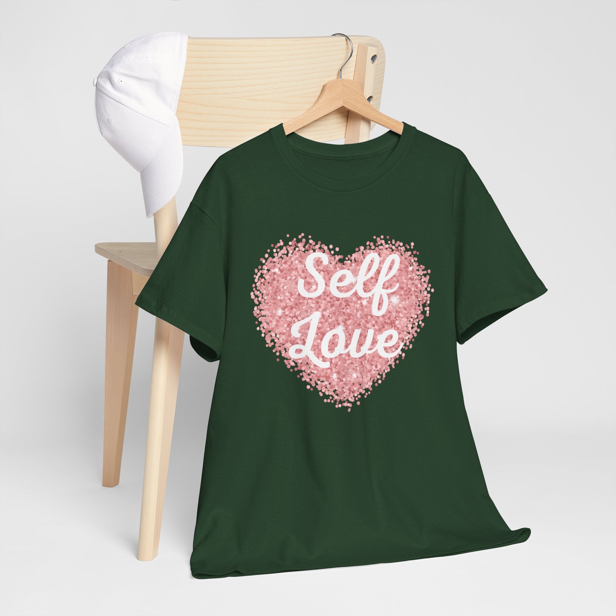 Self Love Tee — Pink Heart Mental Health Awareness Shirt