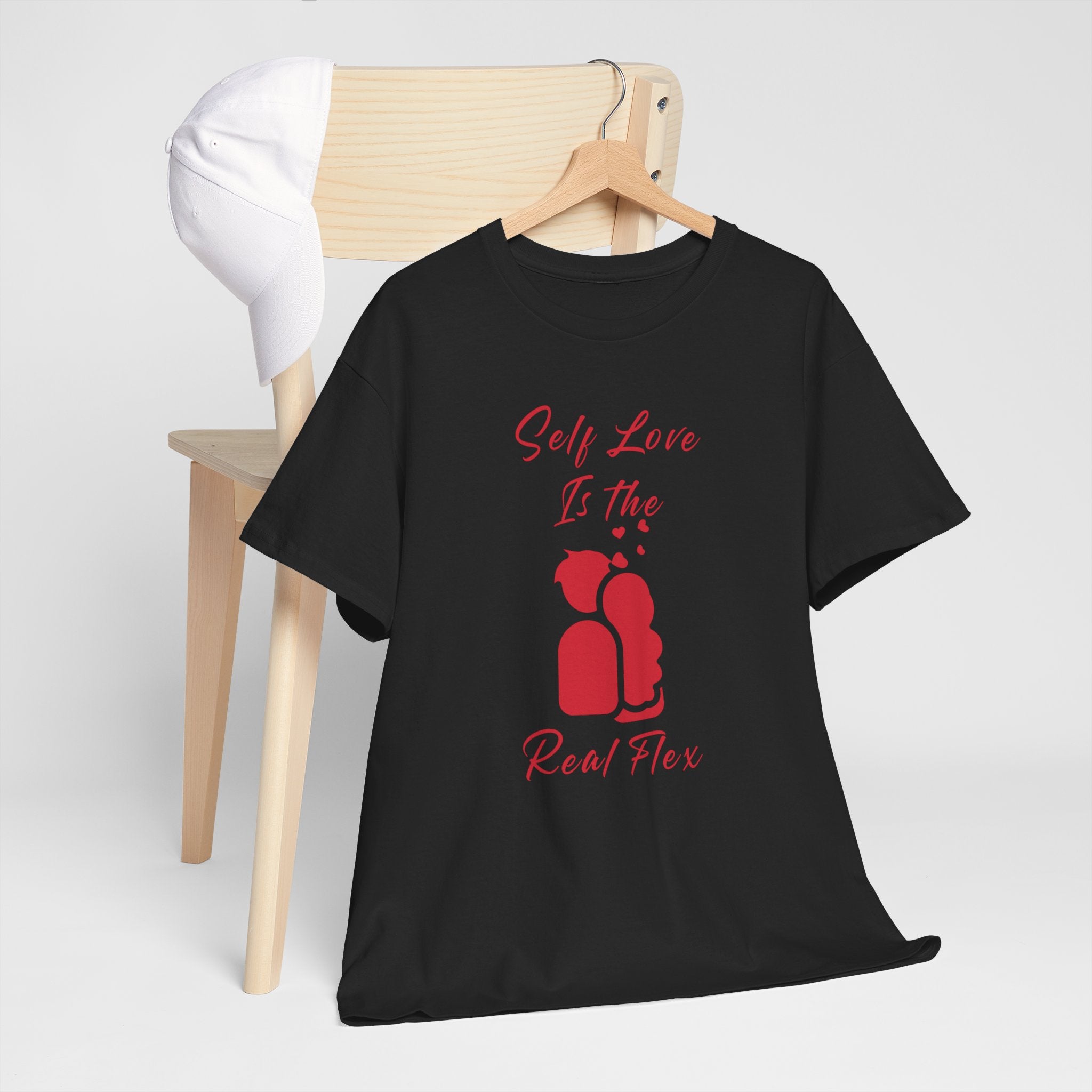T-Shirt — "Self Love Is The Real Flex" Romantic Couple Graphic Tee