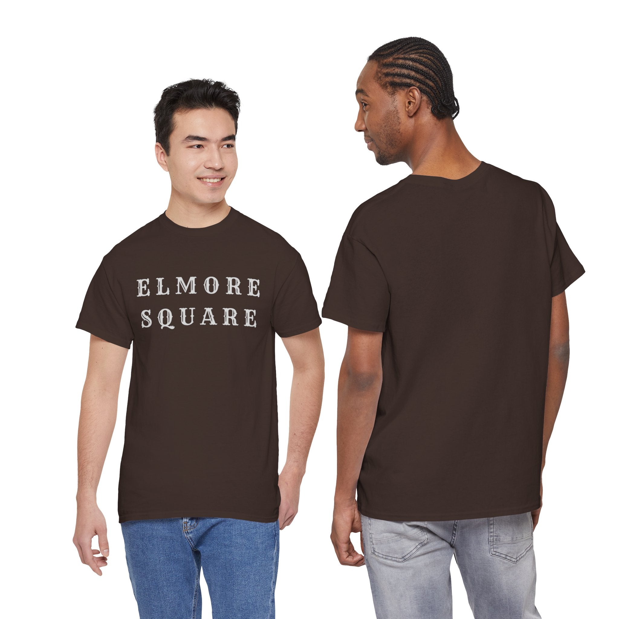 Elmore Square Vintage Lettering T‑Shirt — Retro City Name Tee