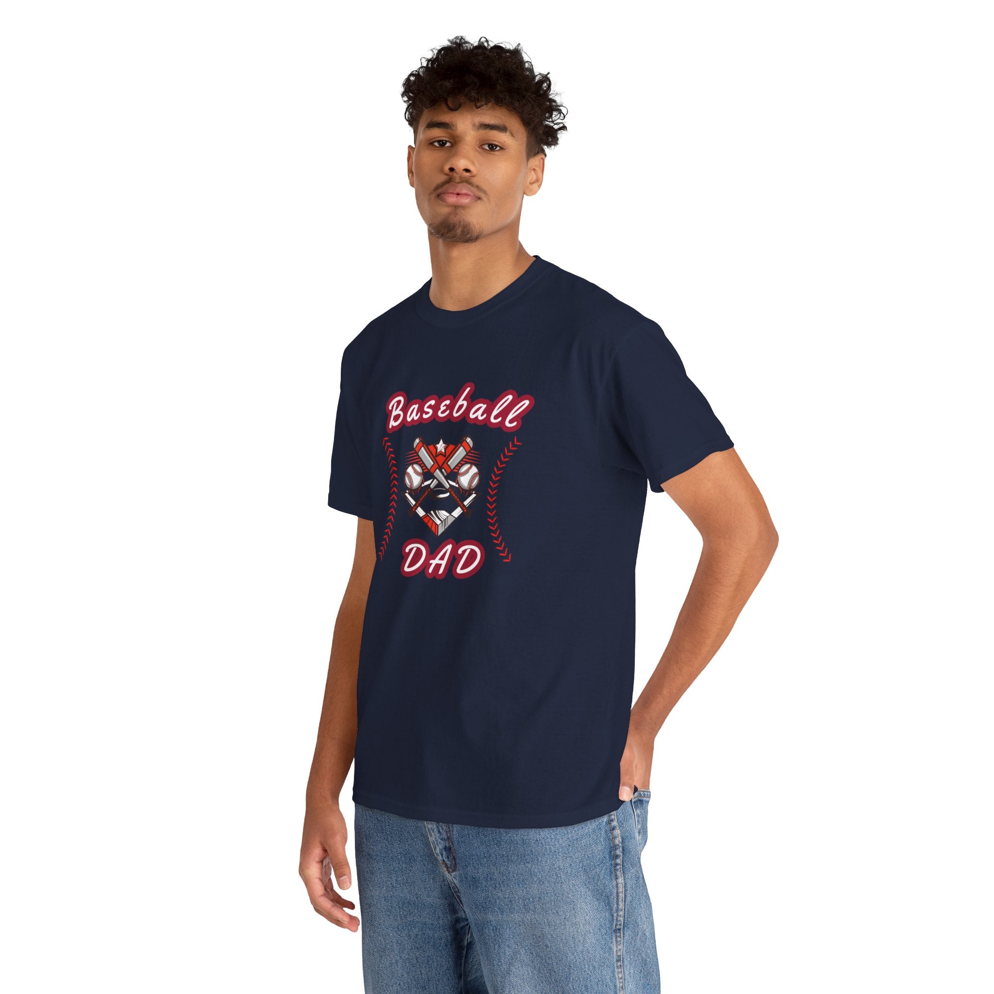 Baseball Dad T-Shirt – Vintage Crossed Bats & Glove Tee for Sports Fans, Father's Day Gift
