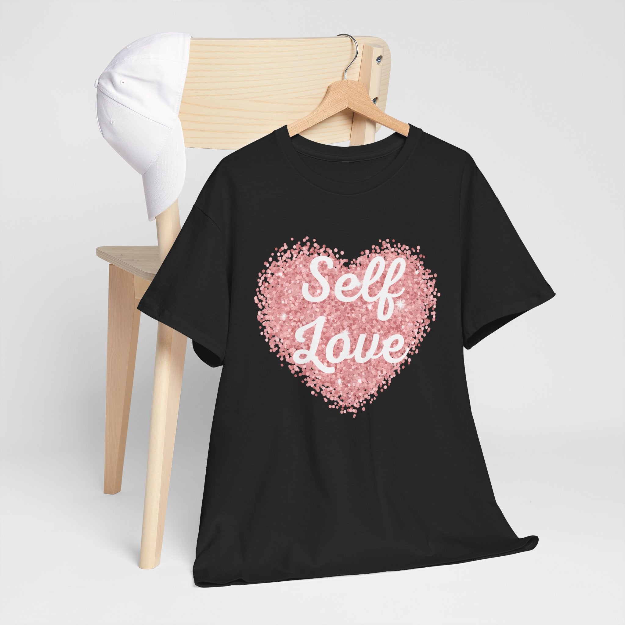 Self Love Tee — Pink Heart Mental Health Awareness Shirt