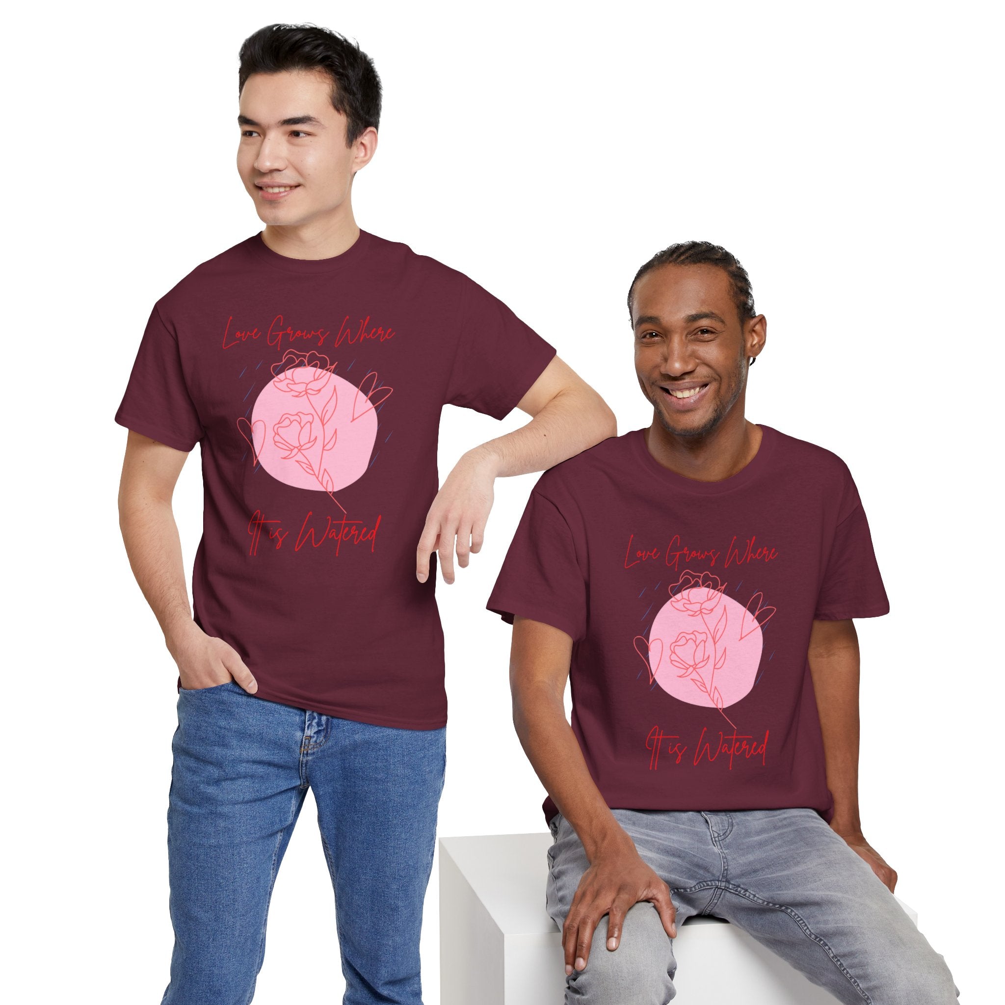 Rose Moon Graphic Tee — "Love Grows Where It’s Watered"