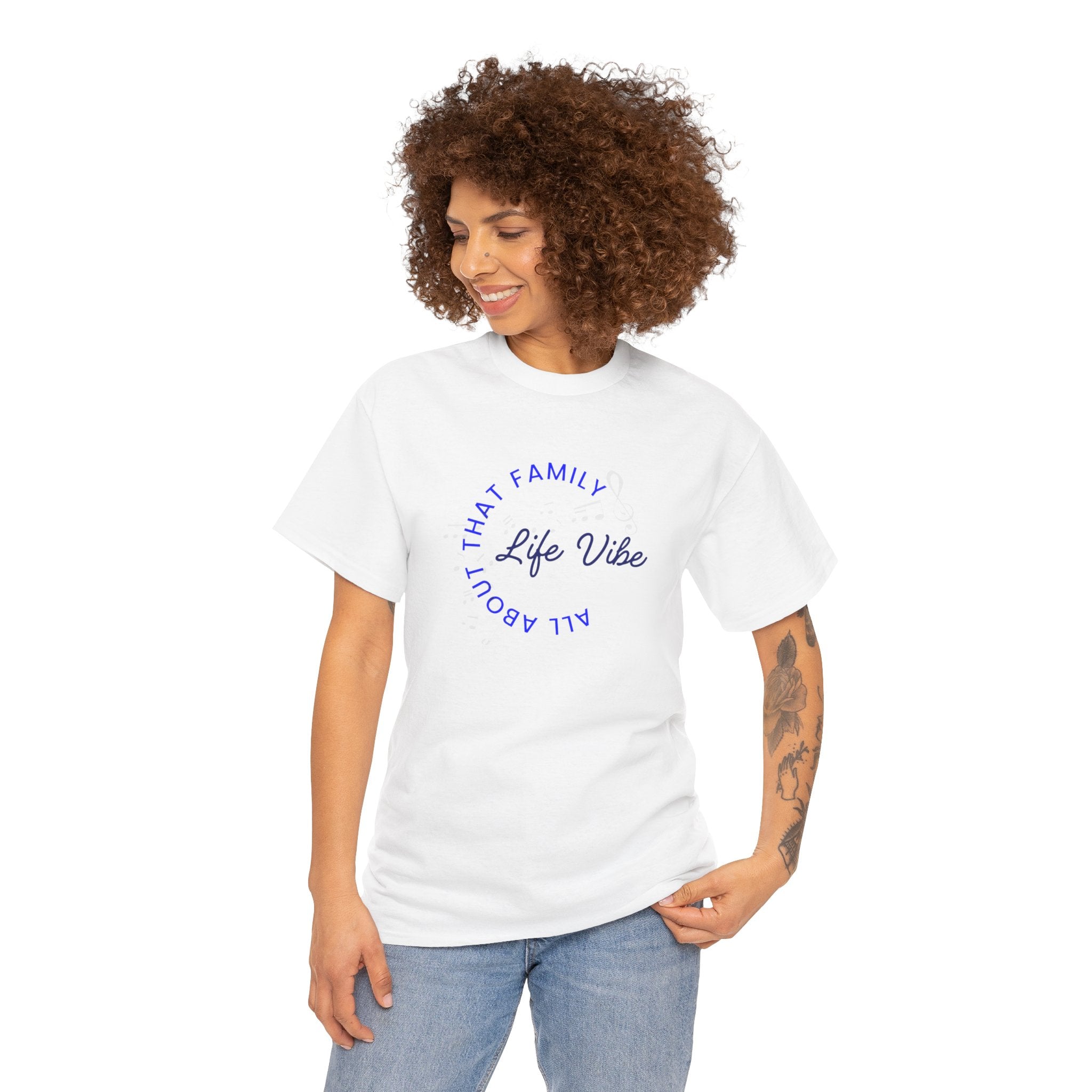 "All About My Family" Life Vibe T-Shirt —Minimal Circle Graphic Tee