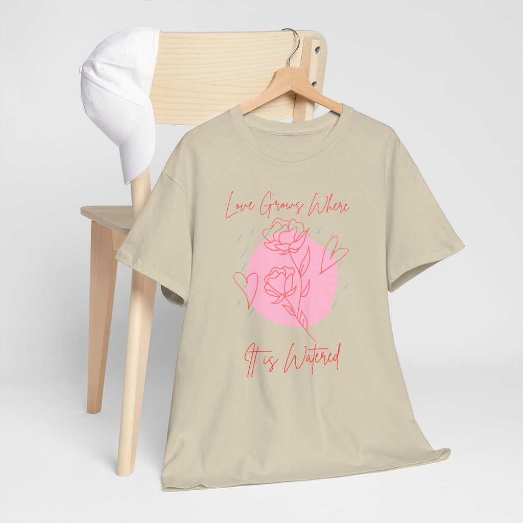 Rose Moon Graphic Tee — "Love Grows Where It’s Watered"