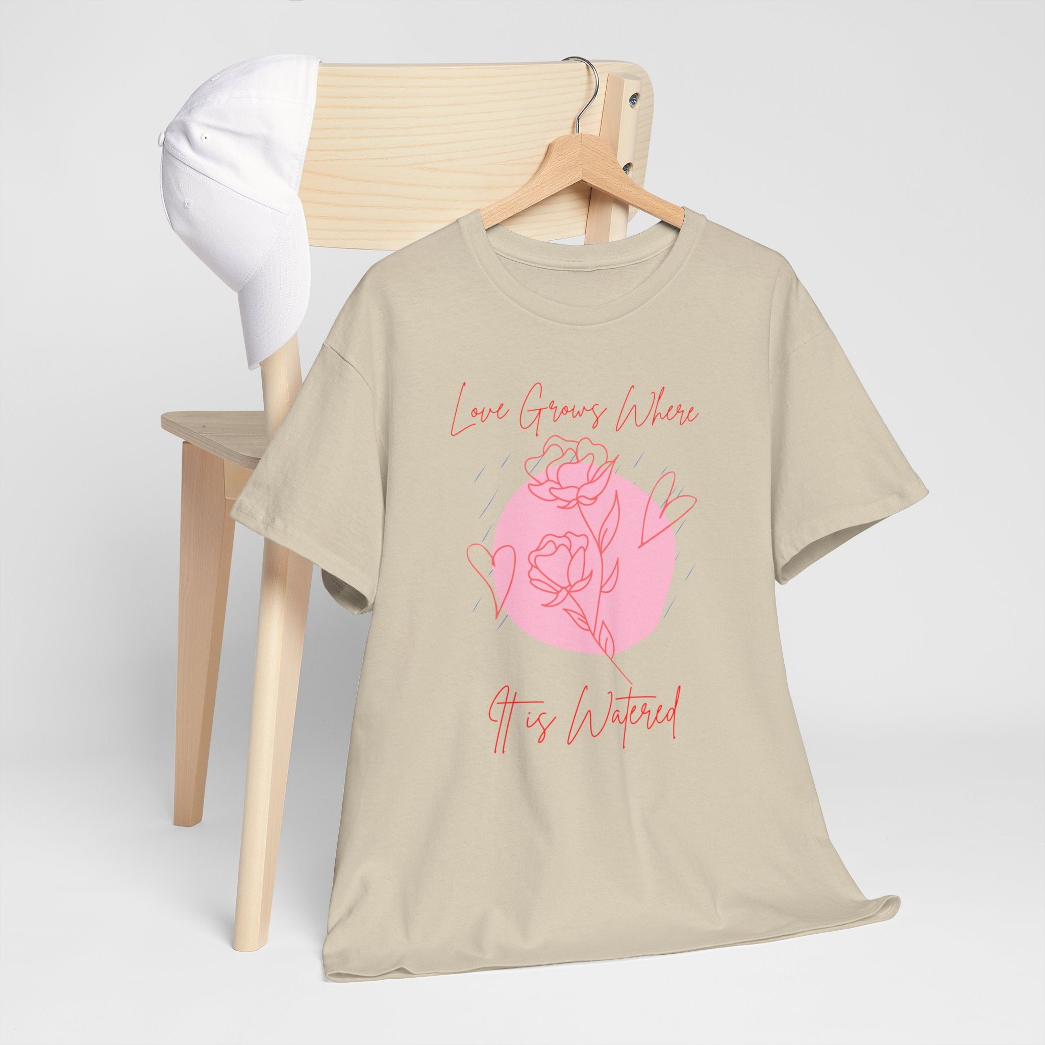 Rose Moon Graphic Tee — "Love Grows Where It’s Watered"