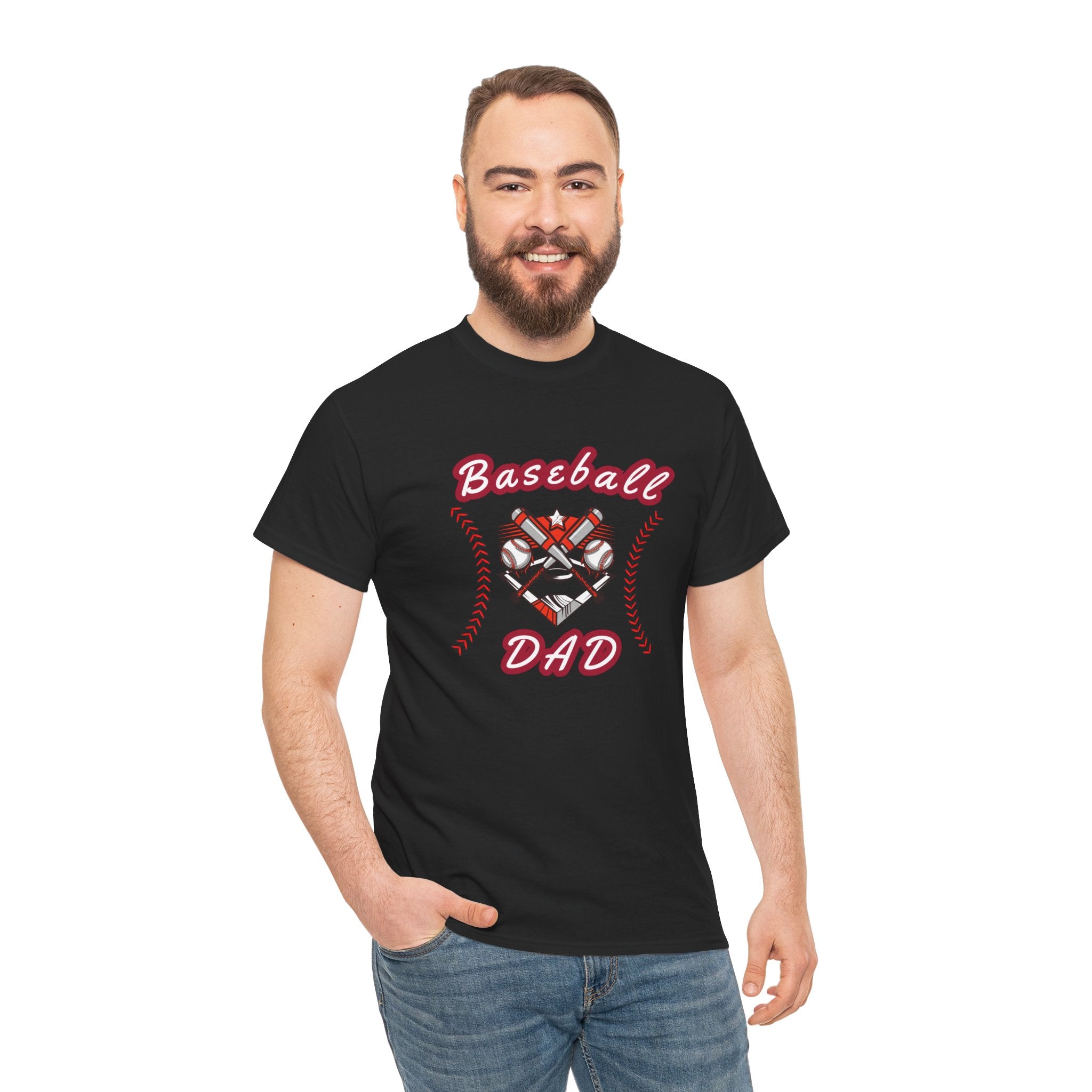 Baseball Dad T-Shirt – Vintage Crossed Bats & Glove Tee for Sports Fans, Father's Day Gift