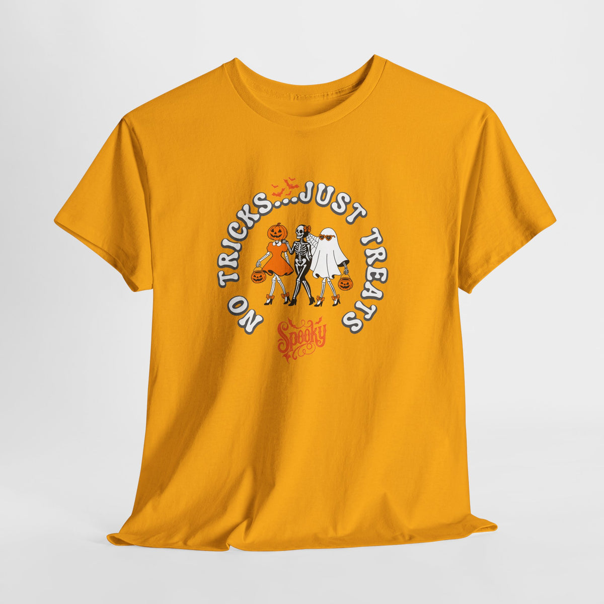 Halloween 'No Tricks, Just Treats' Tee — Costume and Candy Graphic Shirt