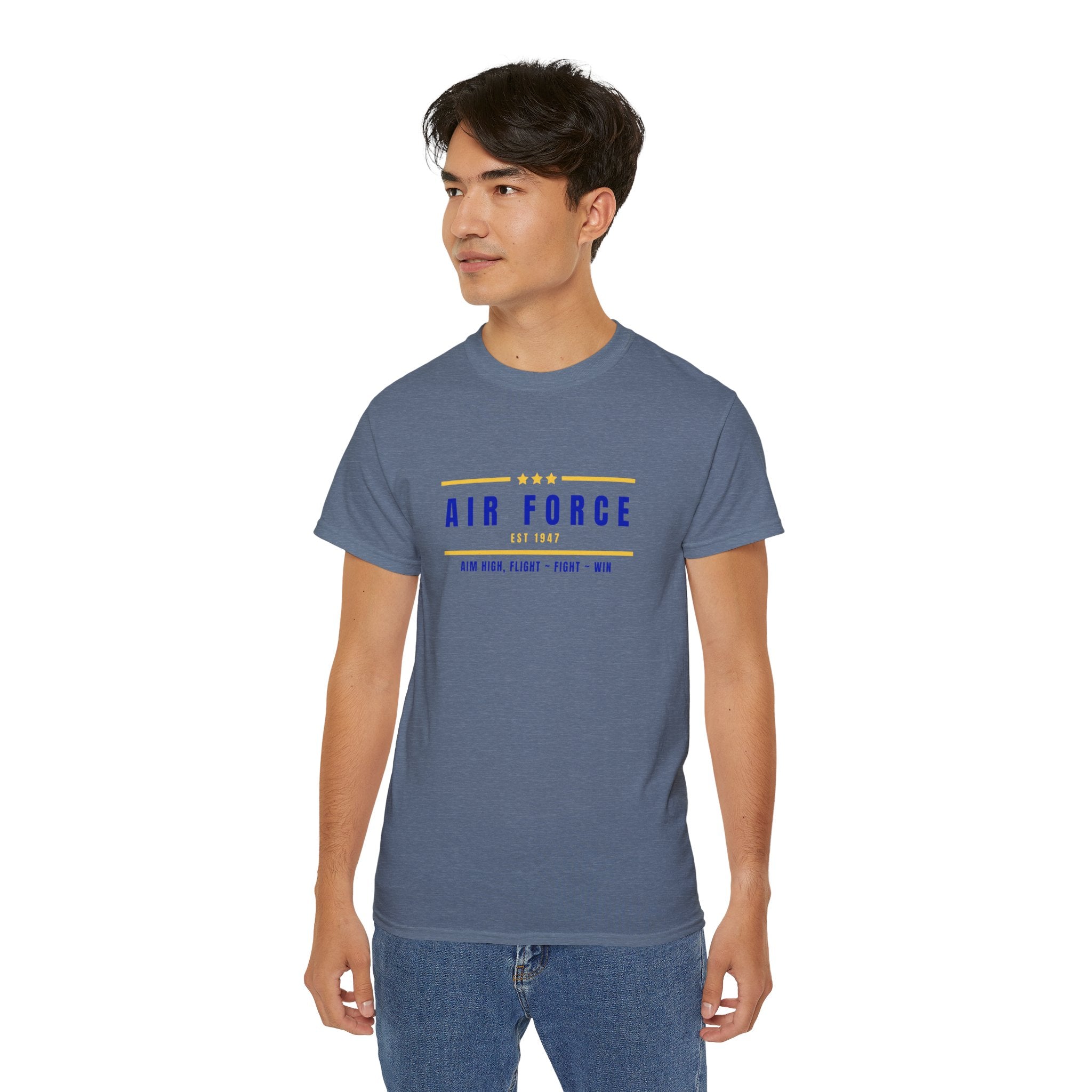Air Force Vintage Stripe Tee — "Air Force" Graphic T-Shirt