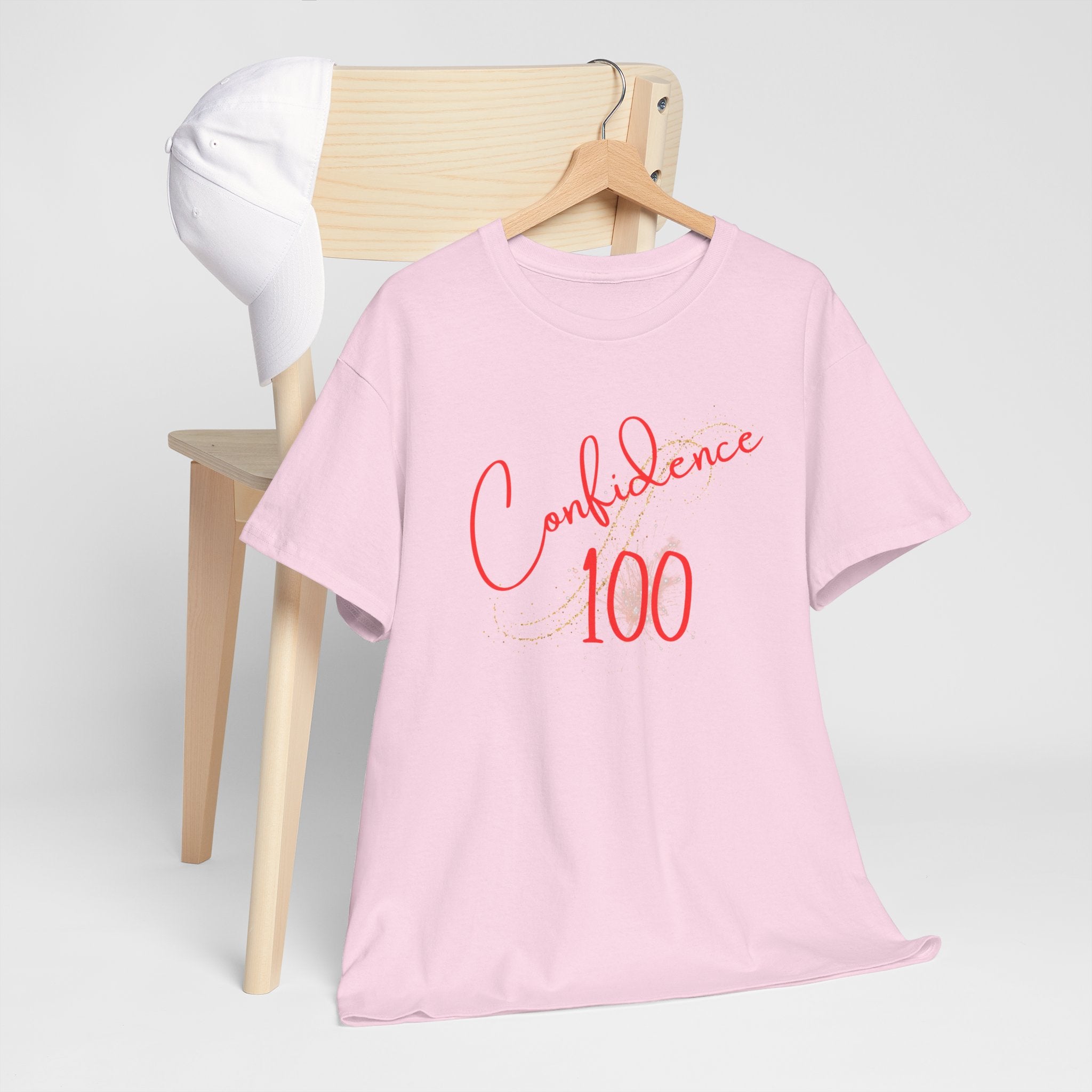 Confidence 100 T-Shirt — Inspirational Script Graphic Tee