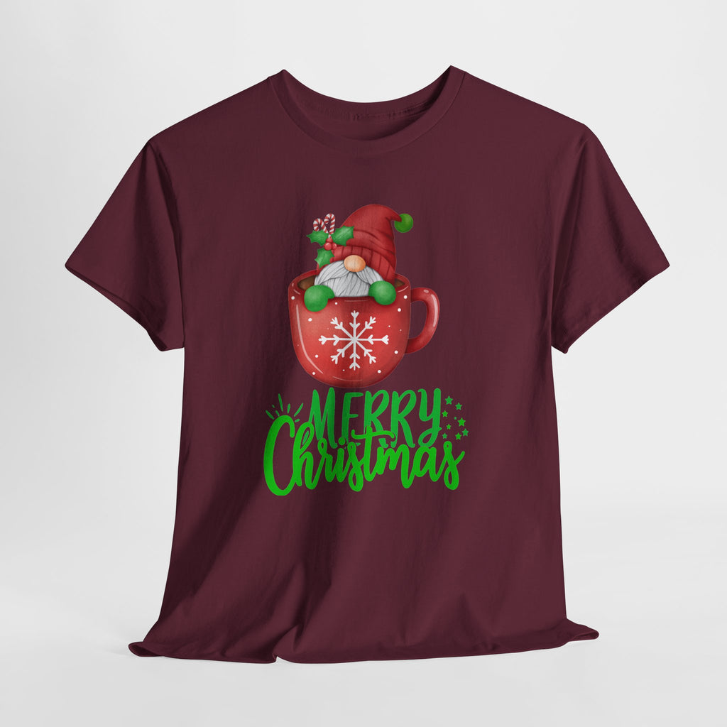 Merry Christmas Gnome in Mug Graphic T-Shirt
