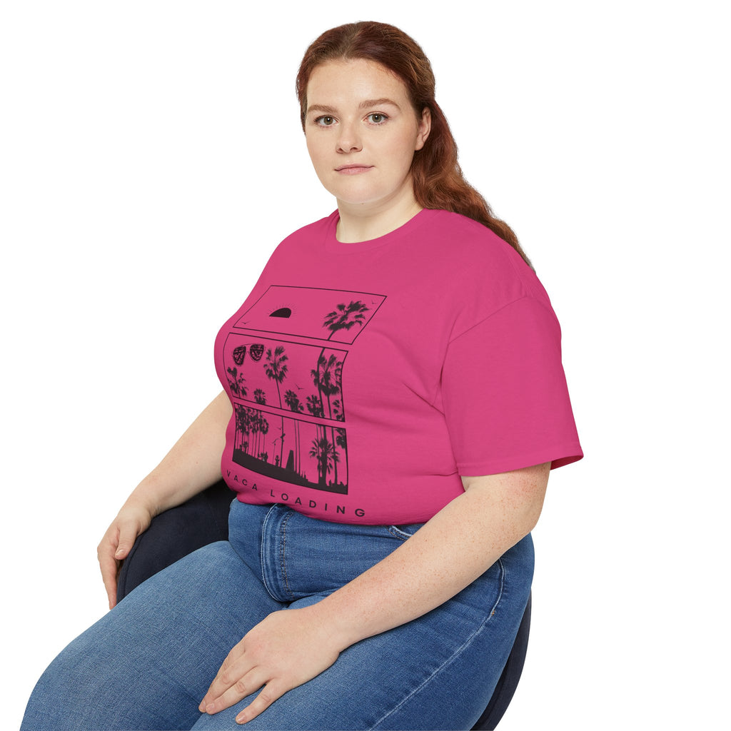 Vacation Loading T‑Shirt — Retro Palm & Sunset Graphic Tee