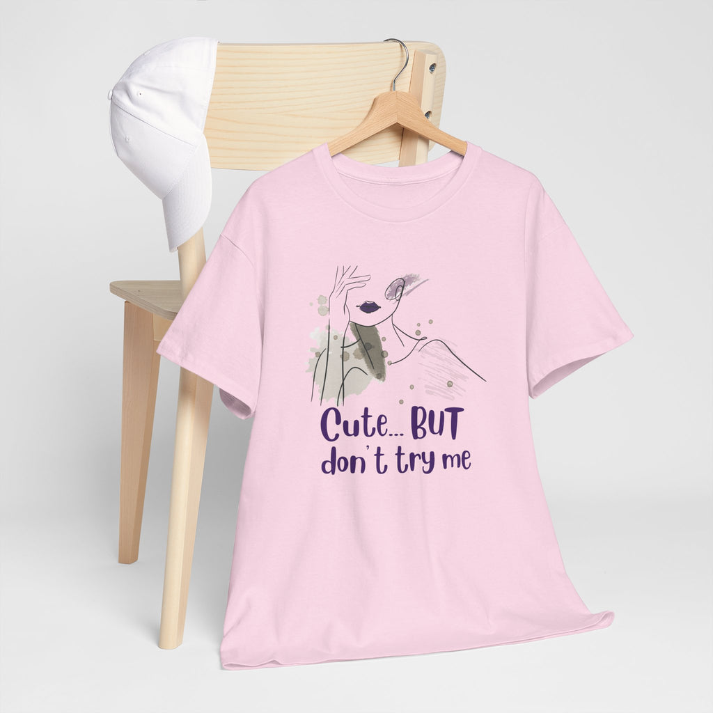 T‑Shirt — Cute… but don’t try me | Minimal Floral Graphic Tee