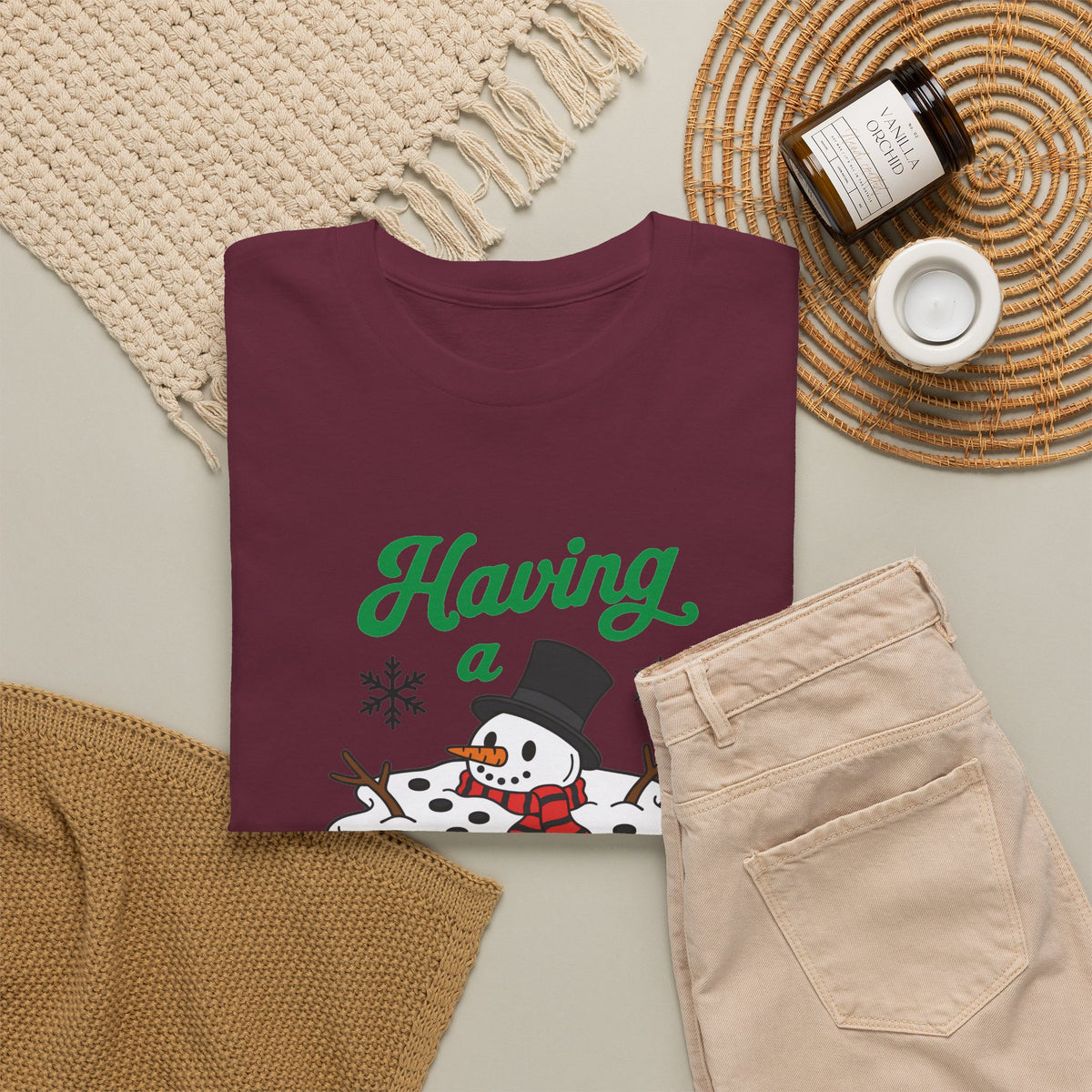 Having a Meltdown Snowman Christmas T-Shirt