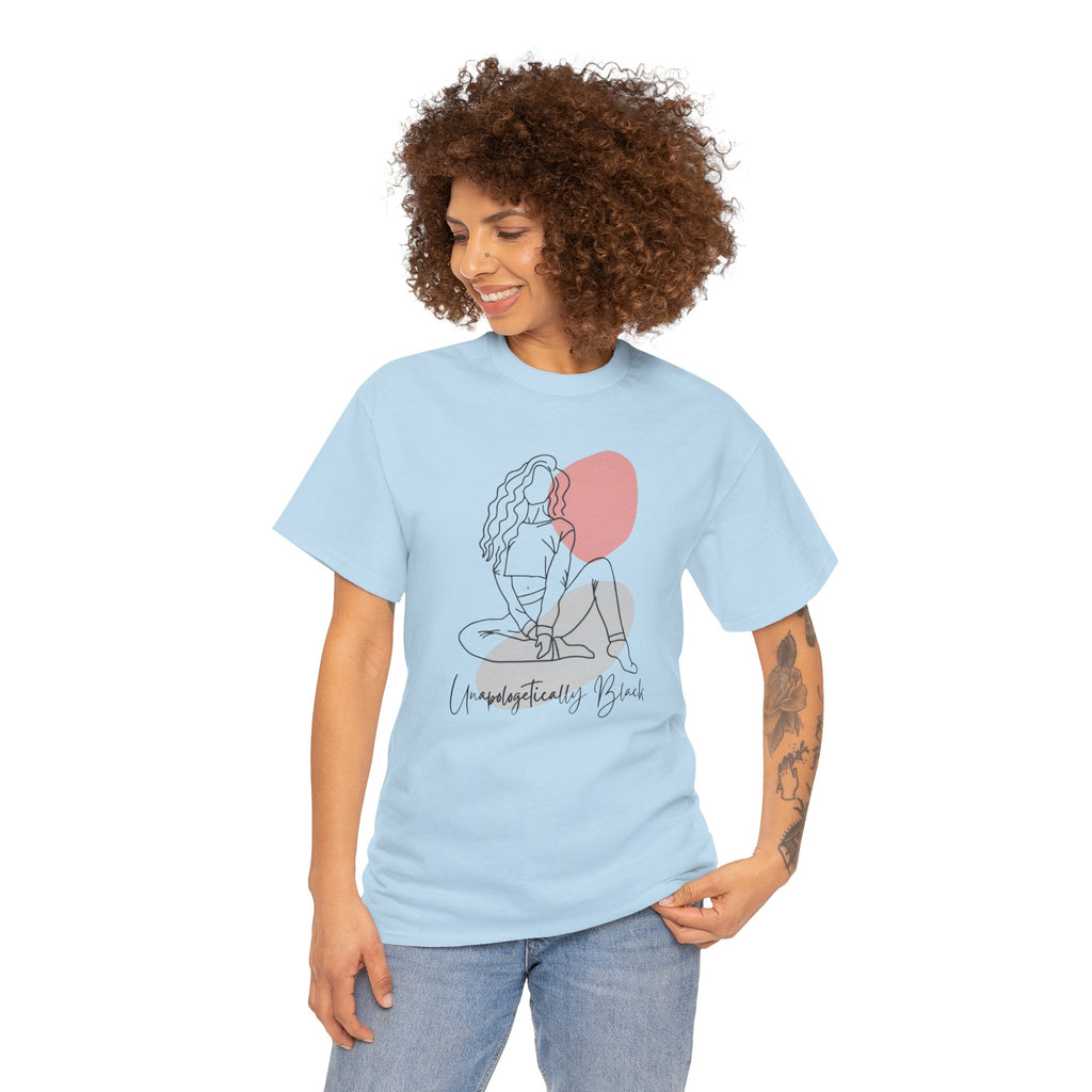 Bold Woman Line Art Tee – "Unapologetically Black" Cotton T‑Shirt