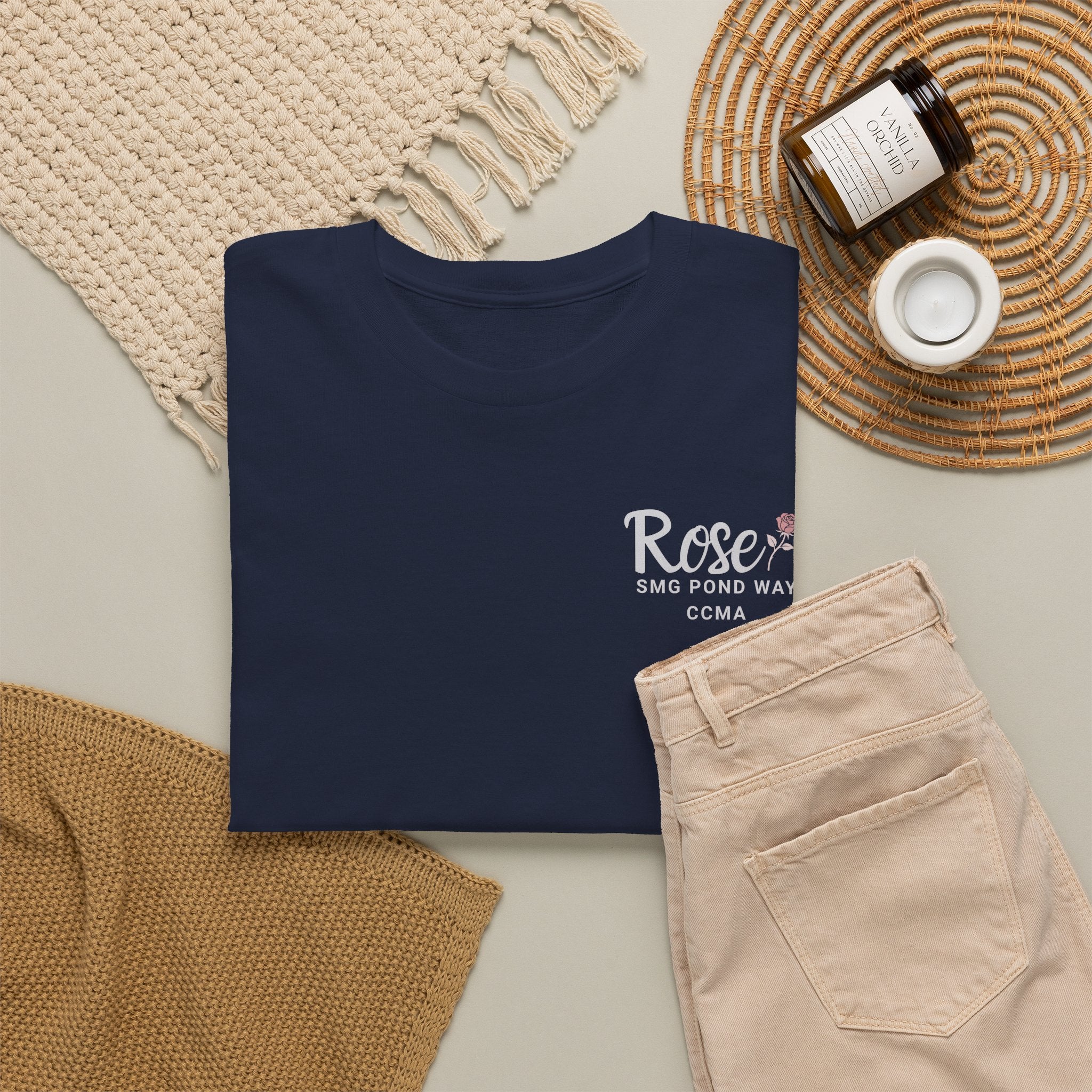 Rose Logo Work Tee with a Rose