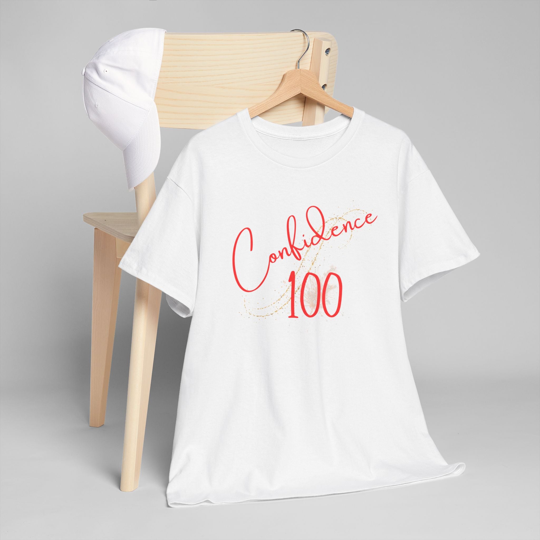 Confidence 100 T-Shirt — Inspirational Script Graphic Tee