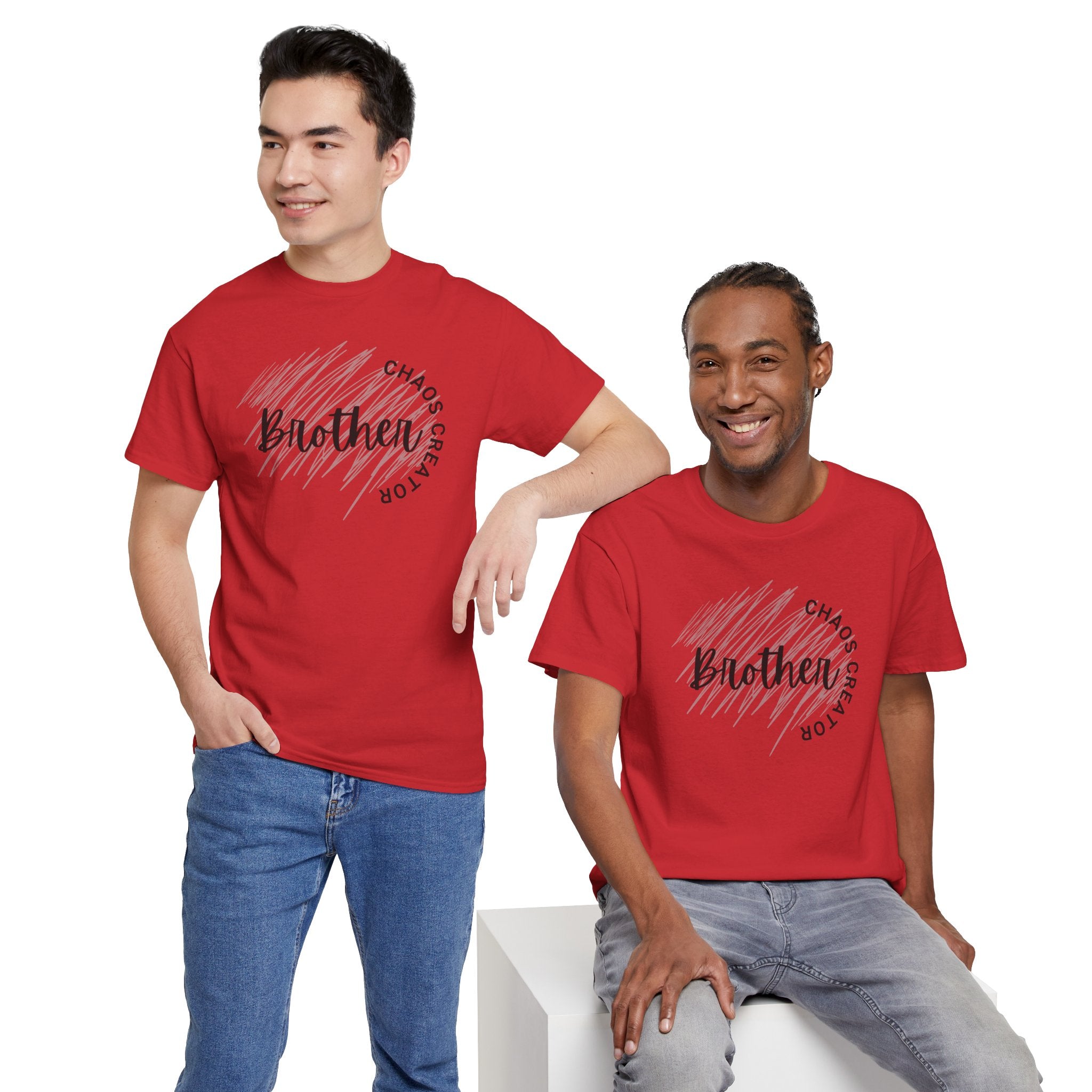 Brother Script Tee — 'Chaos Creator' Graphic Shirt for Siblings